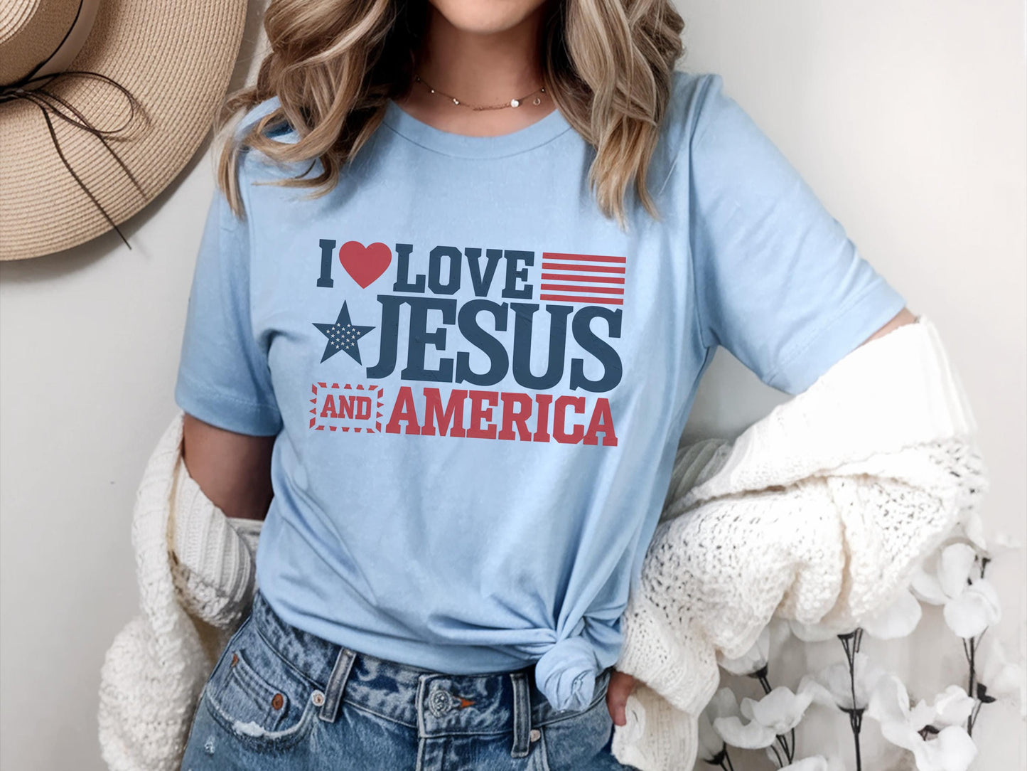 Love Jesus And America Shirt Patriot 4th Of July Shirt Christianity Jesus Shirt America Jesus Shirt USA Shirt 4thof July USA Shirt Graphic Tee – Fan Favorite · Perfect For Daily Wear