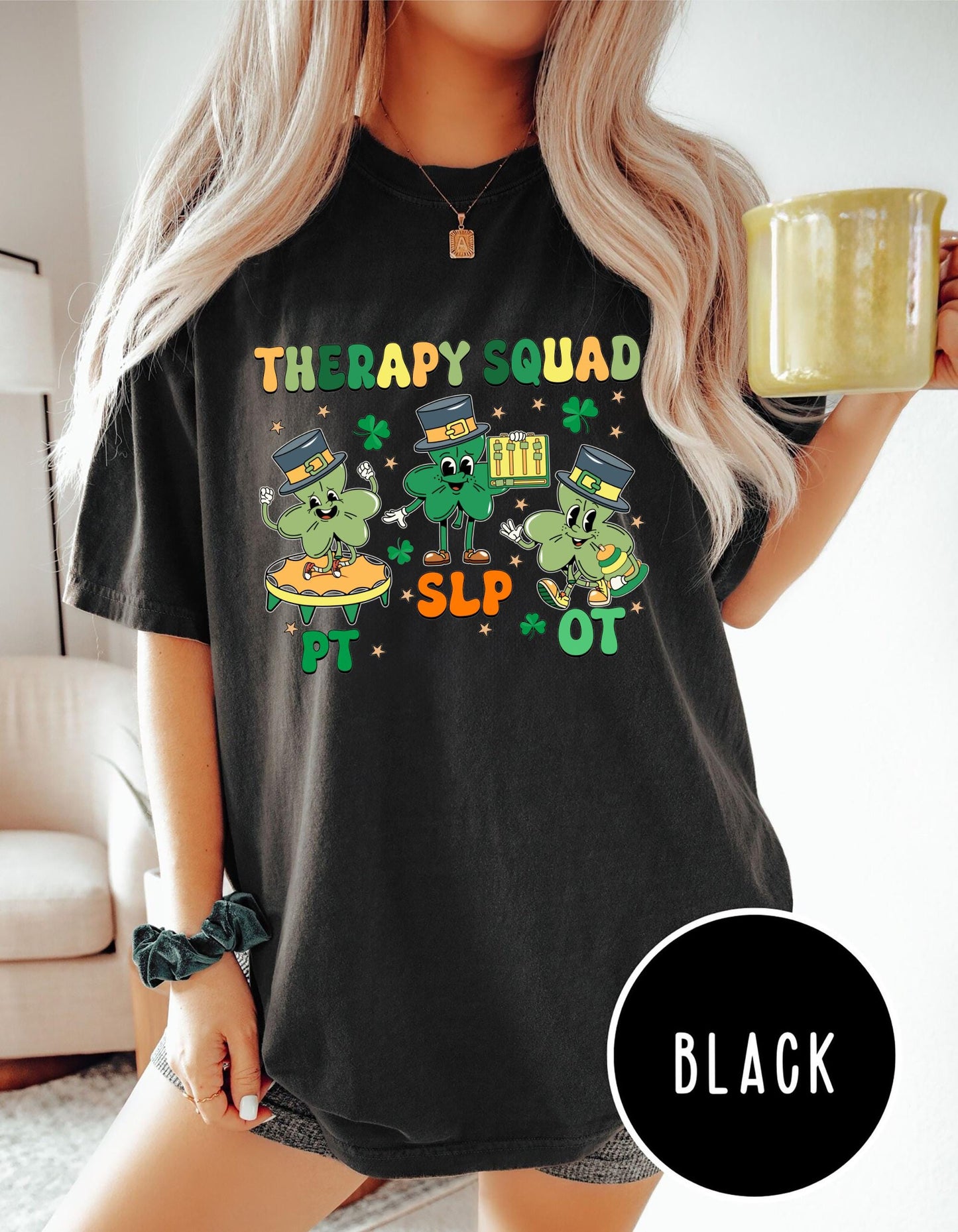 Therapy Squad St Patricks Day Shirt St Patrick39s Day Shirt SLP OT Team Shamrock Shirt Occupational Therapy Shirt Physical Therapy Shirt Graphic Tee – Bold Style · Great Gift For Fans
