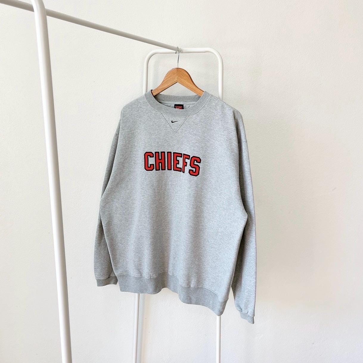 Vintage 00sChiefs spell out Kansas City Chiefs football vintage Nike gray sweatshirt L Sweatshirt – Cozy Vibes · Great Gift For Fans