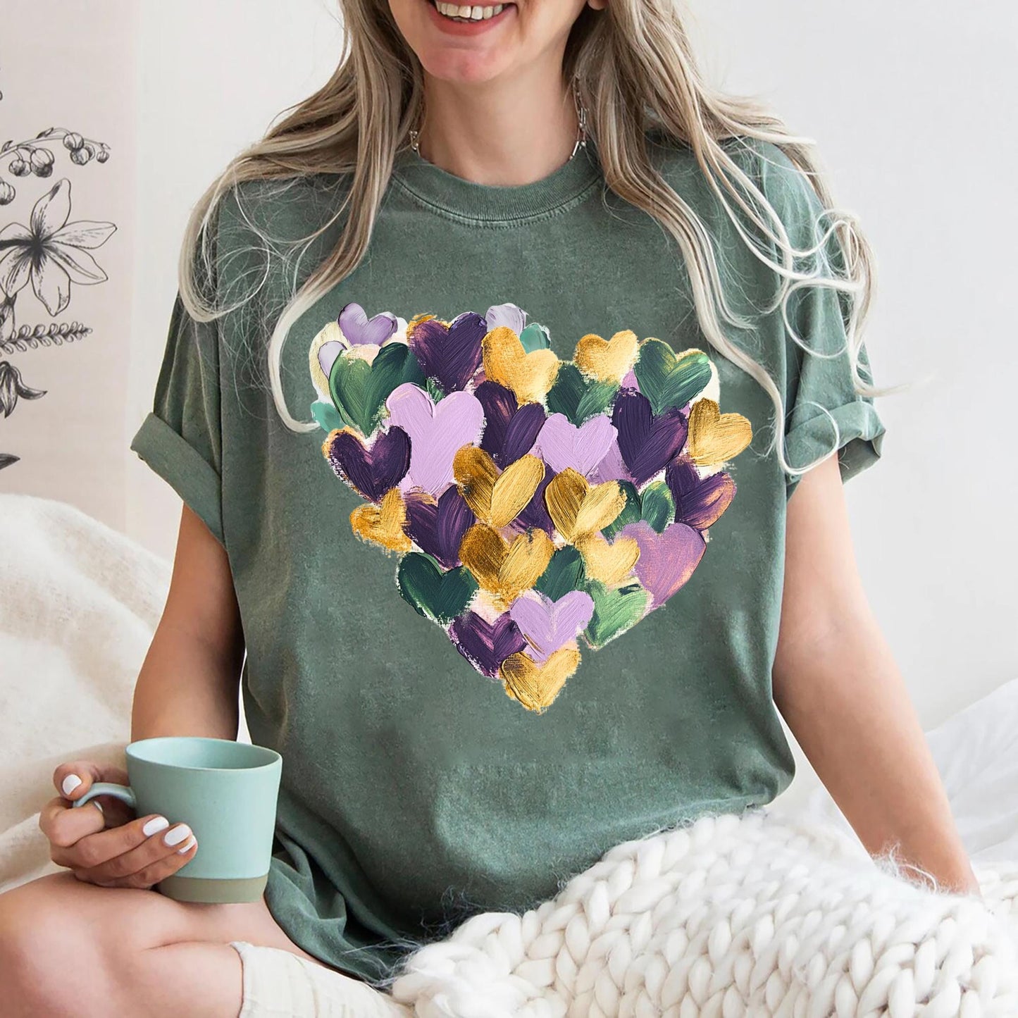 Mardi Gras Brushstroke Heart Shirt Fat Tuesday Festival Tee Louisiana Mardi Gras Coquette Shirt Mardi Gras Sweatshirt Gift Sweatshirt – Aesthetic Look · Perfect For Daily Wear
