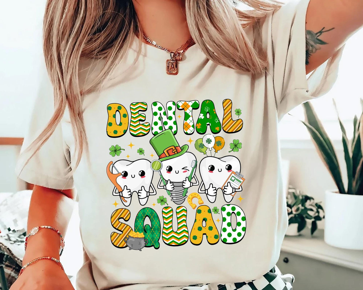 Dental Squad St Patrick39s Day Shirt Pediatric Dentist St Patty39s Day sweater Dental hygienist shirt Dental Hygiene gift Dental squad Graphic Tee – Aesthetic Look · Must-Have Style