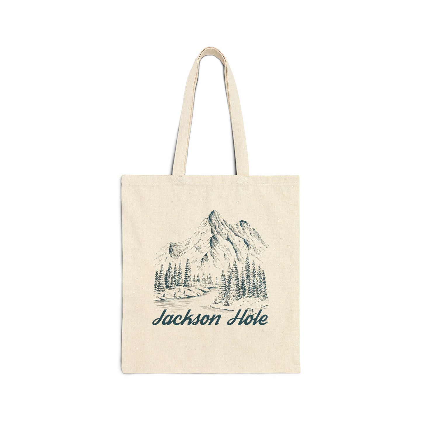 Jackson Hole Wyoming Cotton Canvas Tote Bag Mountain Illustration Tote Bag – Warm & Stylish · Must-Have Style