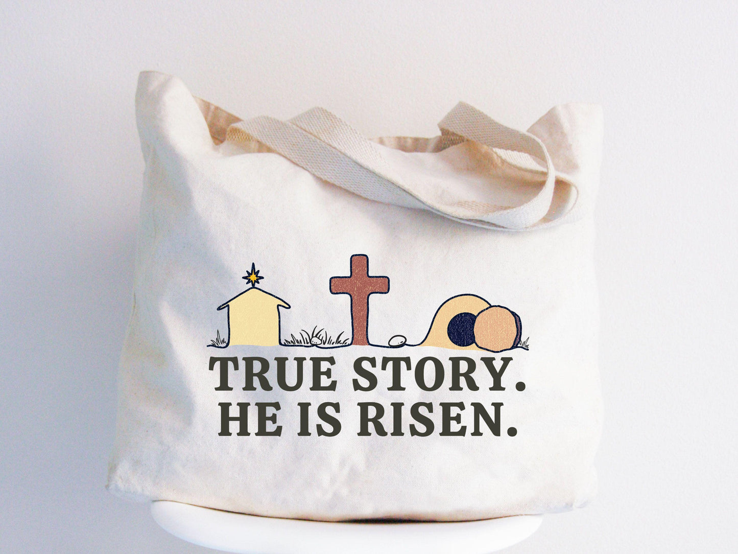 True Story He Is Risen tote bag Christian Tote Bag Easter Gift Bible Verse Tote Religious tote Jesus Easter Tote Women Easter Totes Tote Bag – Feel-Good Design · Great Gift For Fans