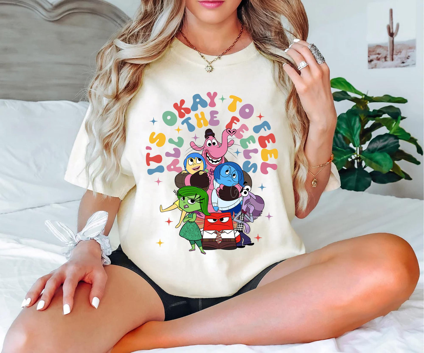 Inside Out It39s Okay To Feel All The Feels Shirt Disney Mental Health Shirt Inside Out Characters T shirt Therapy and Teacher Gift Tee Graphic Tee – Feel-Good Design · Trending Graphic Apparel