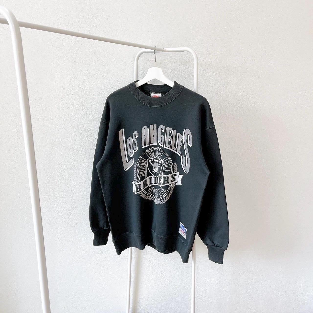 Vintage 90s Los Angeles Raiders NFL football Made in USA vintage Nutmeg mills black sweatshirt L Sweatshirt – Bold Style · Great Gift For Fans