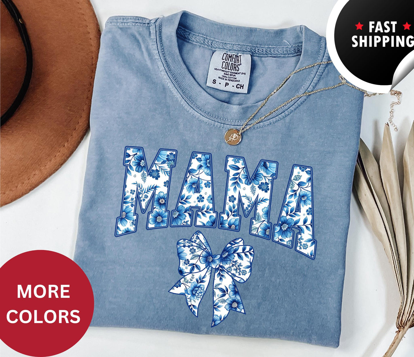 Mama Shirt Blue Ribbon Shirt Mother39s Day Gift Aesthetic Gift For Mom Cute Wifey Shirt Toile Bow ShirtWomens t shirts Graphic Tee – Cozy Vibes · Great Gift For Fans