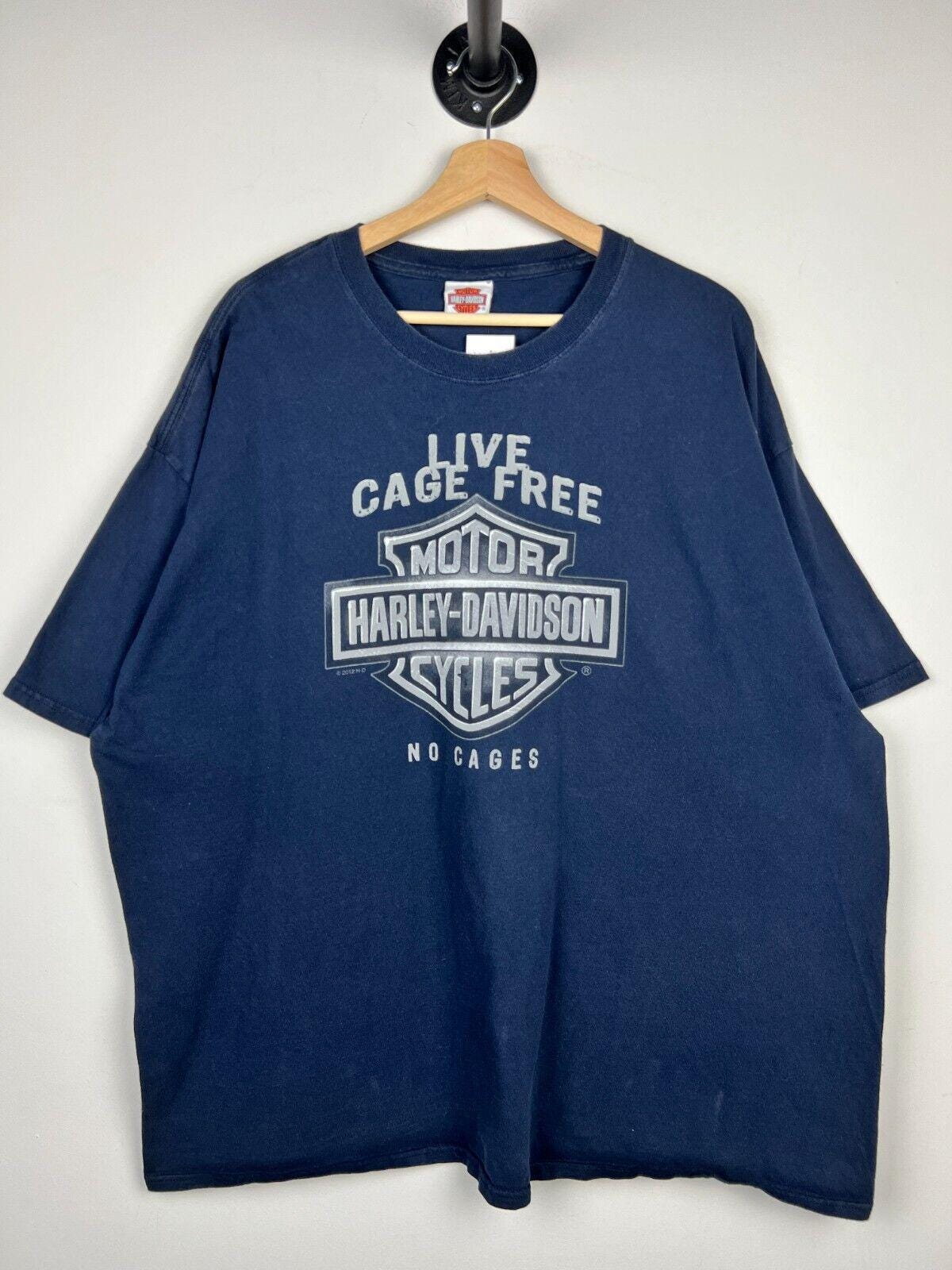 Vintage Harley Davidson Live Cage Free Navy Tee Size XL Graphic Tee – Aesthetic Look · Must-Have Style