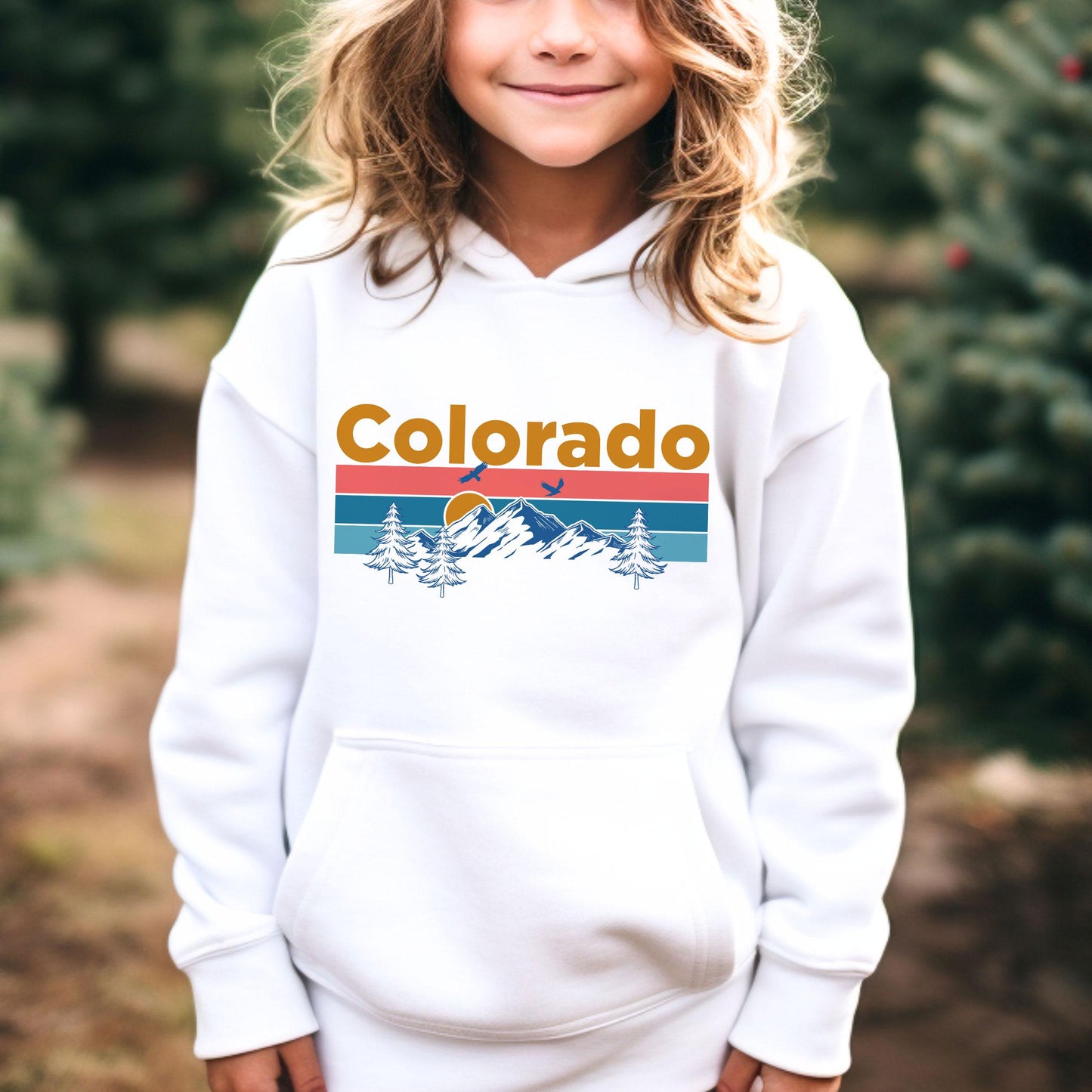 Colorado Youth Hoodie Mountain Sunset Colorado Youth Sweatshirt Personalization Available Hoodie – Easygoing Wear · Great Gift For Fans