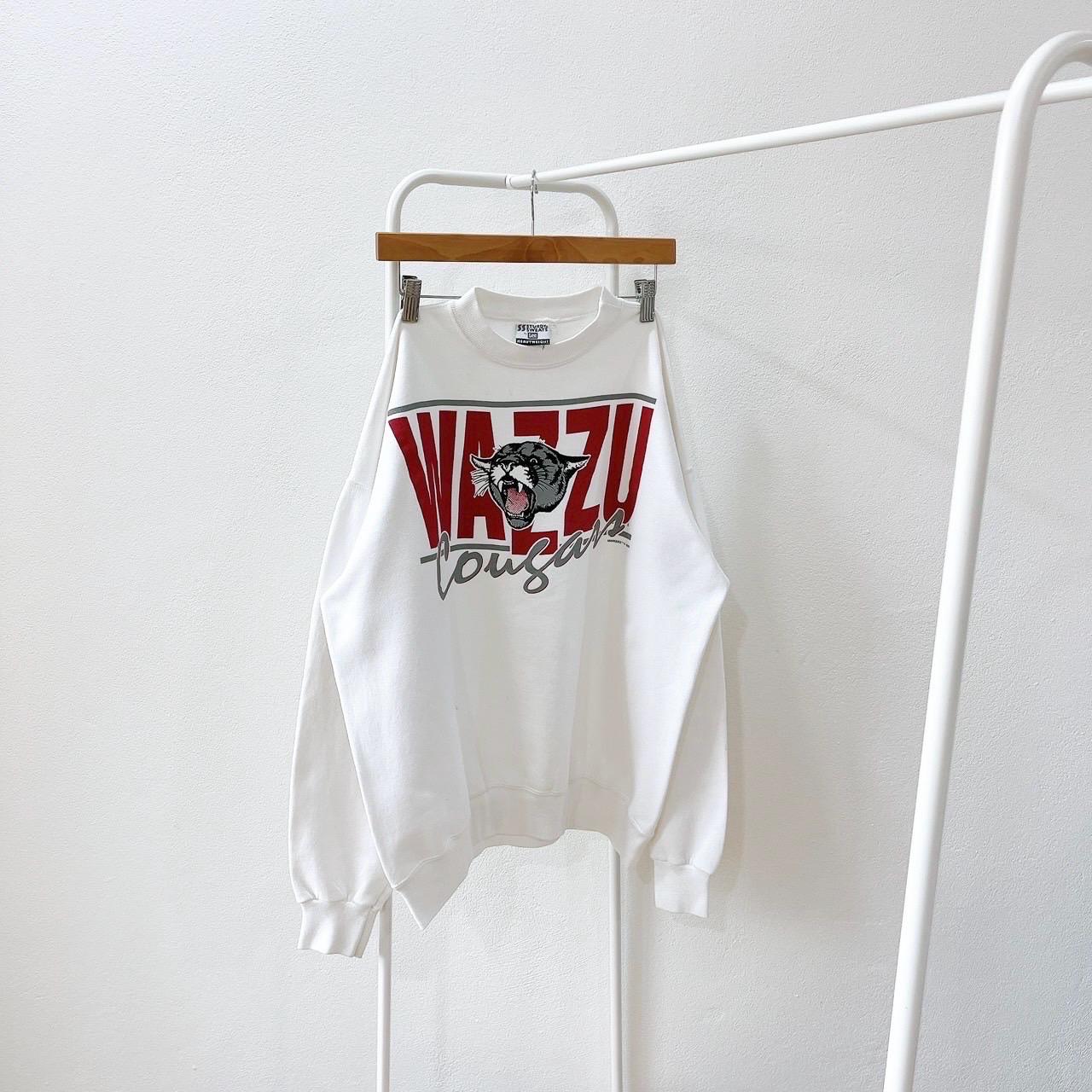 Vintage 90s Washington State Cougars 1992 Wazzu vintage Lee white sweatshirt L Sweatshirt – Aesthetic Look · Great Gift For Fans