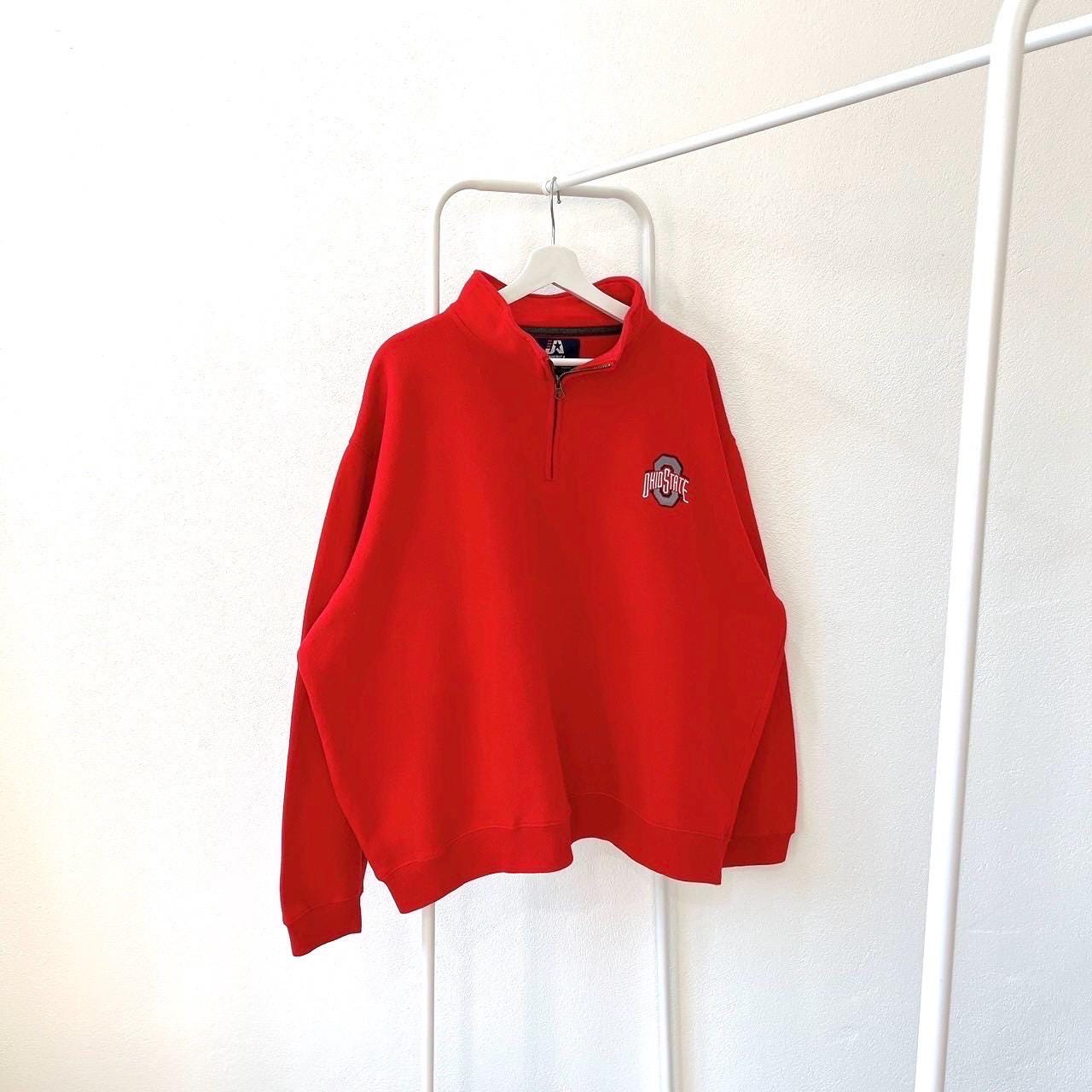 Vintage 00s Ohio State Buckeyes NCAA J America sportswear embroidery red half zipper sweatshirt XL Sweatshirt – Easygoing Wear · Must-Have Style