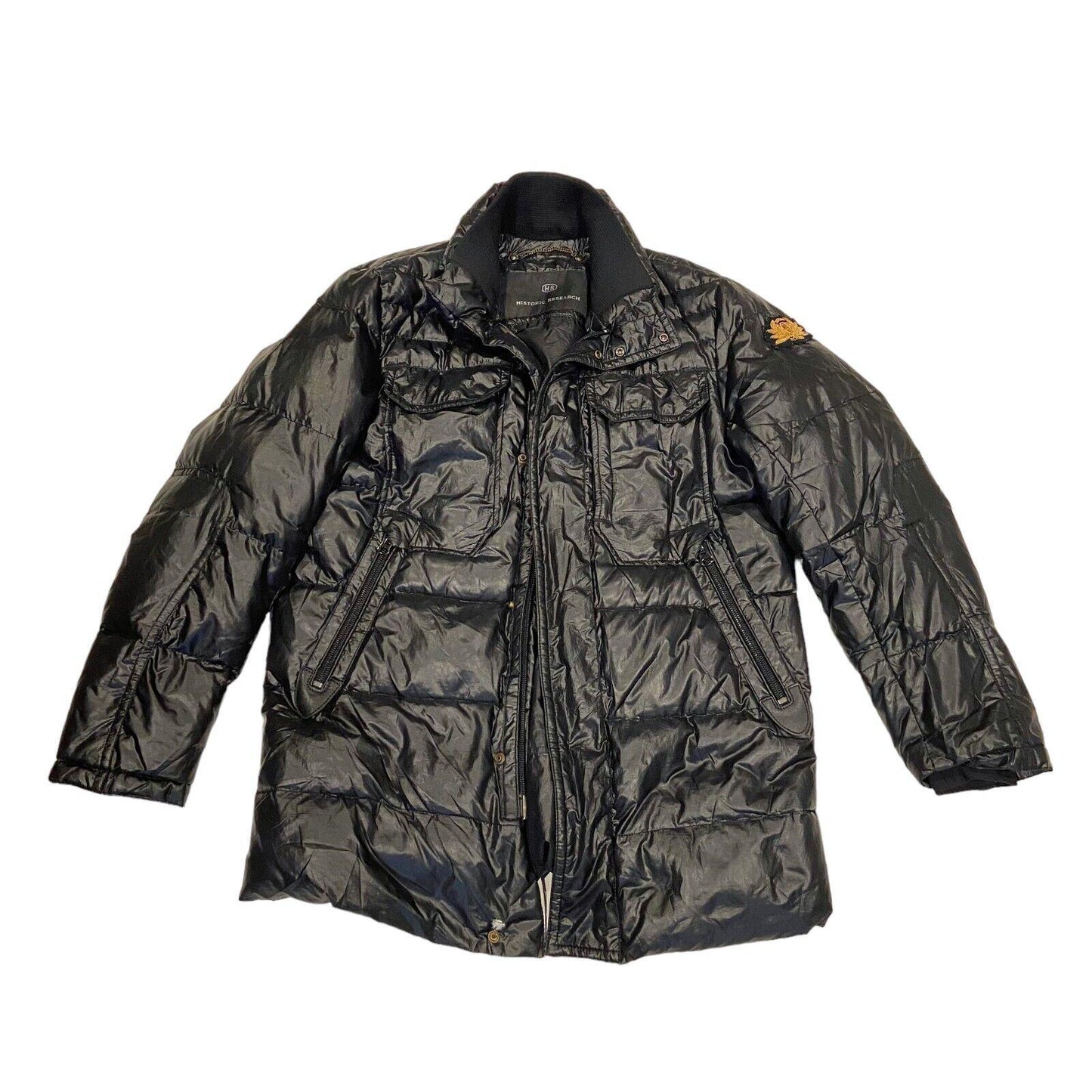 Historic Research Puffer Jacket Vintage Mens Black Designer Padded Winter Coat Graphic Tee – Easygoing Wear · Great Gift For Fans