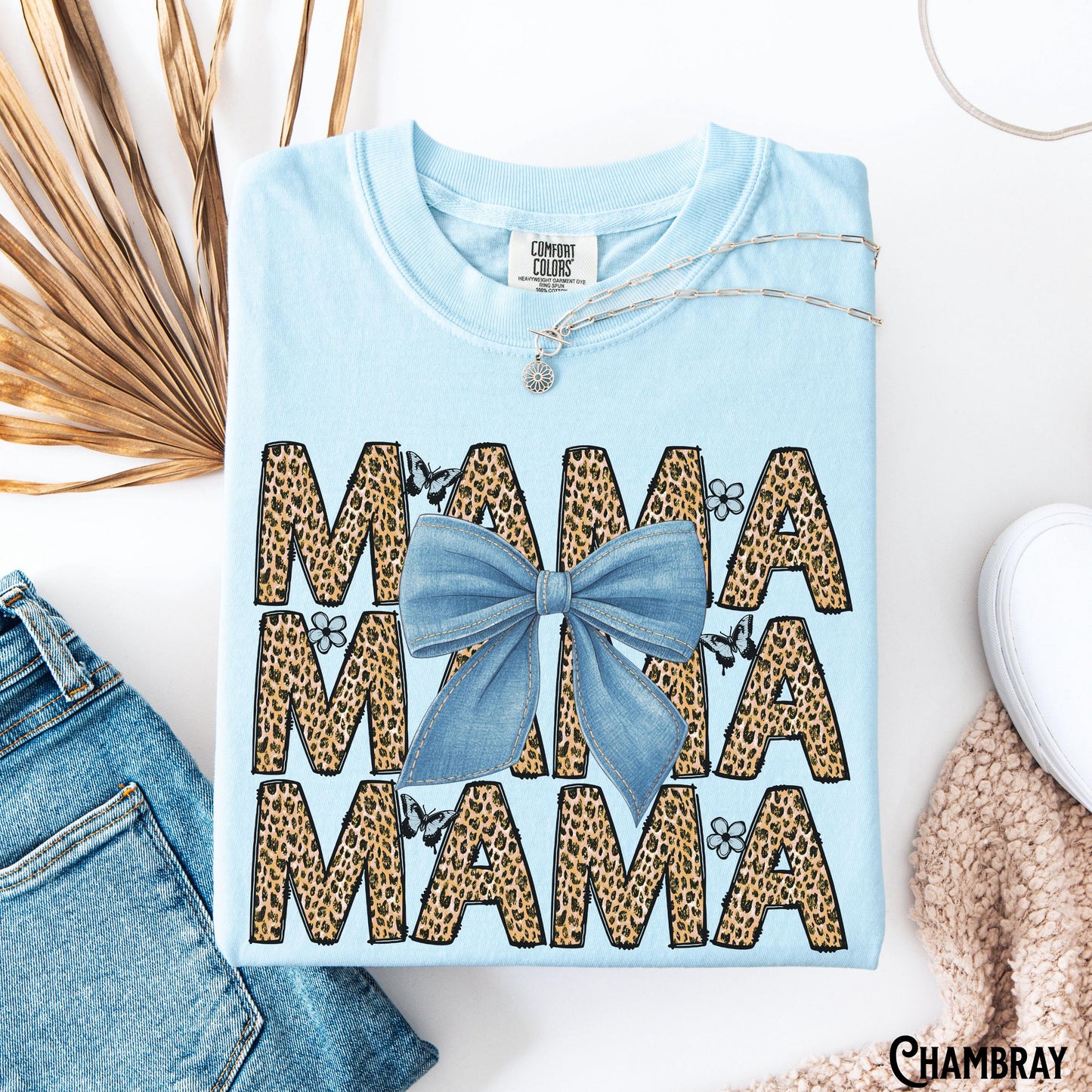 Mama Leopard Print Shirt Denim Bow Tee Coquette Flower T shirt Butterfly Mom Gift Mother39s Day Gift New Mom Spring Graphic Tee – Premium Graphic · Top Pick For Any Outfit