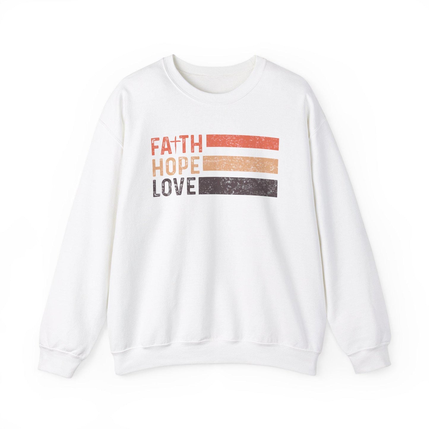 Faith Hope Love Sweatshirt Inspirational Crewneck Thoughtful Present Jesus Christian Apparel Gift for Christian Cancer Awareness Sweatshirt – Easygoing Wear · Must-Have Style