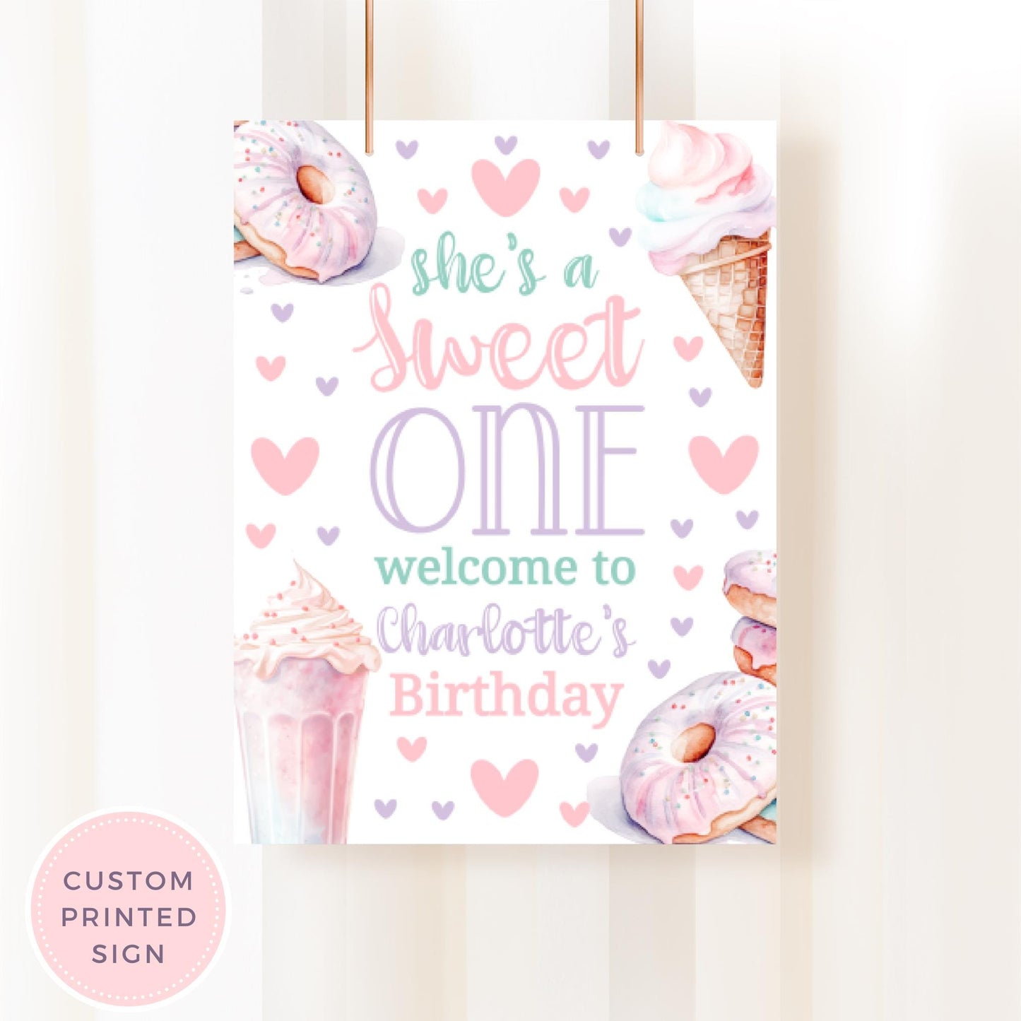 Printed 1st Birthday Sign Sweet One Birthday Foam Board Welcome Sign Girl First Birthday Sign Welcome Board Sign Birthday Party Yard SWE1 Graphic Tee – Bold Style · Must-Have Style