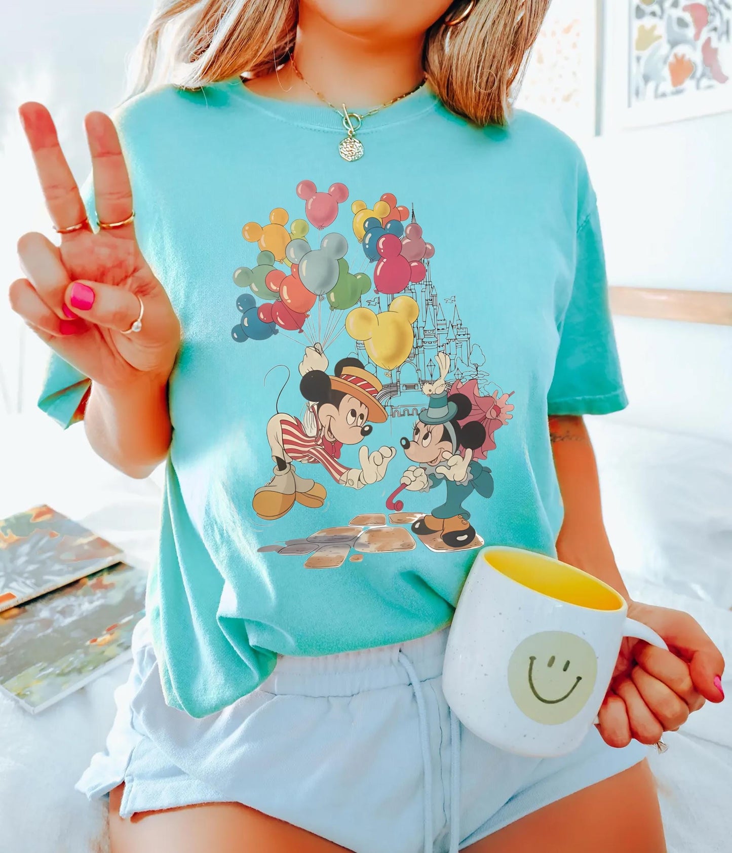 Vintage Mickey and Minnie Balloon Shirt Retro Disney T Shirt Mickey Balloons Tee Disney Couple Shirt Disney Graphic Tee – Warm & Stylish · Great Gift For Fans