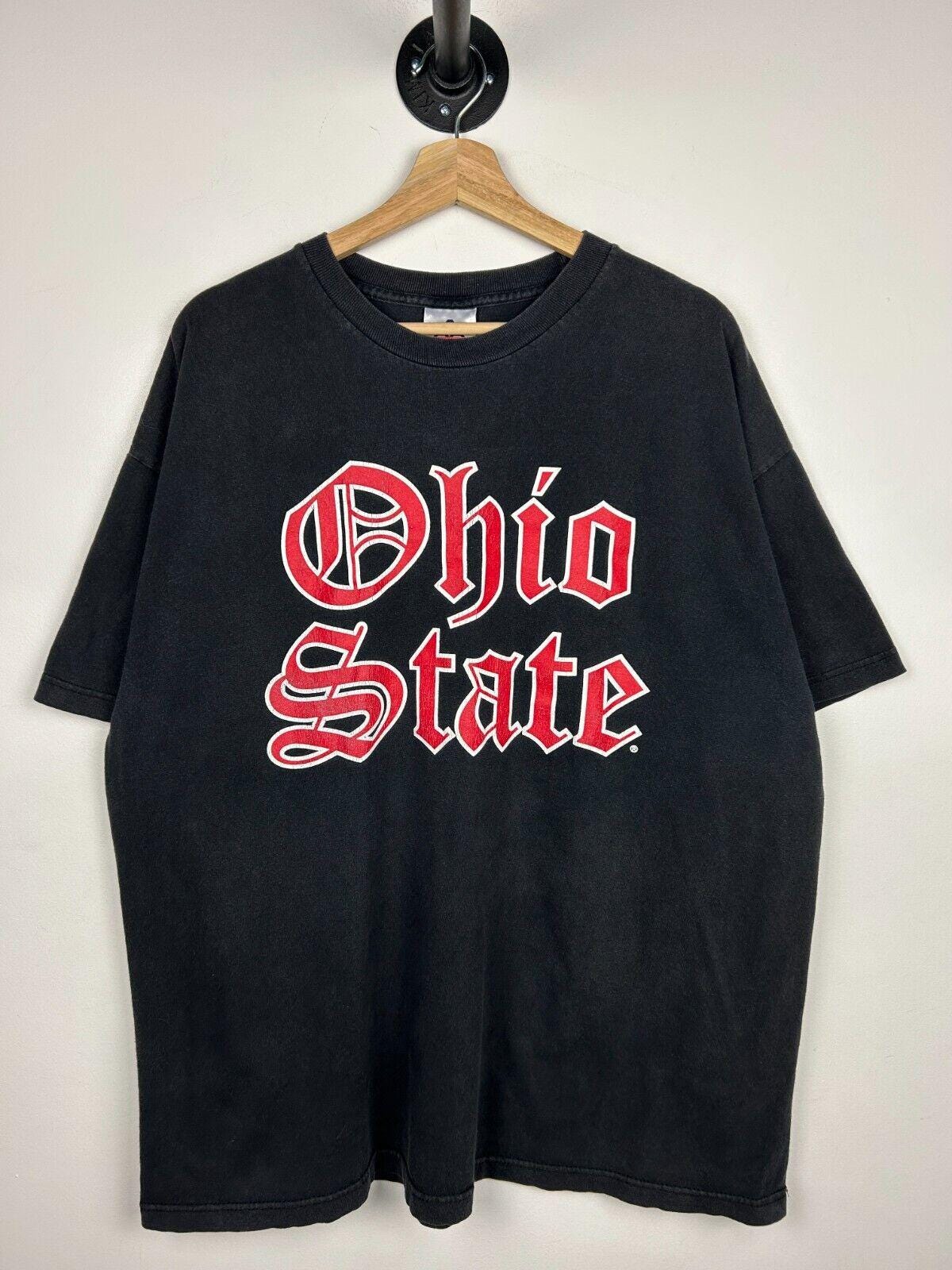 Vintage 90s Ohio State Collegiate Black Tee Size XXL Graphic Tee – Bold Style · High-Quality Print