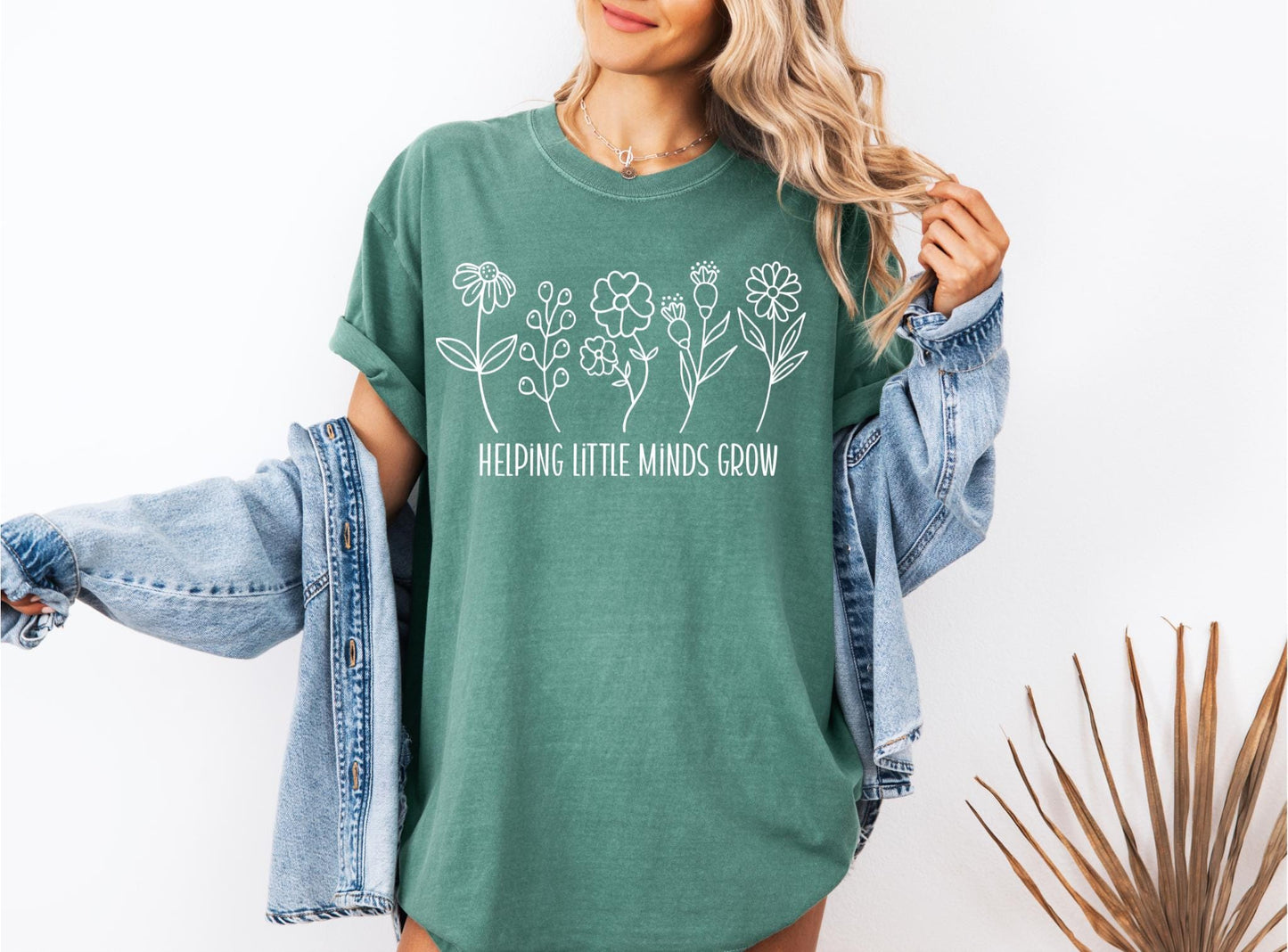 Helping Little Minds Grow Teacher Shirt Kindergarten Shirt Floral Teacher Shirt Teacher Appreciation Shirt Gift for her Graphic Tee – Premium Graphic · Trending Graphic Apparel