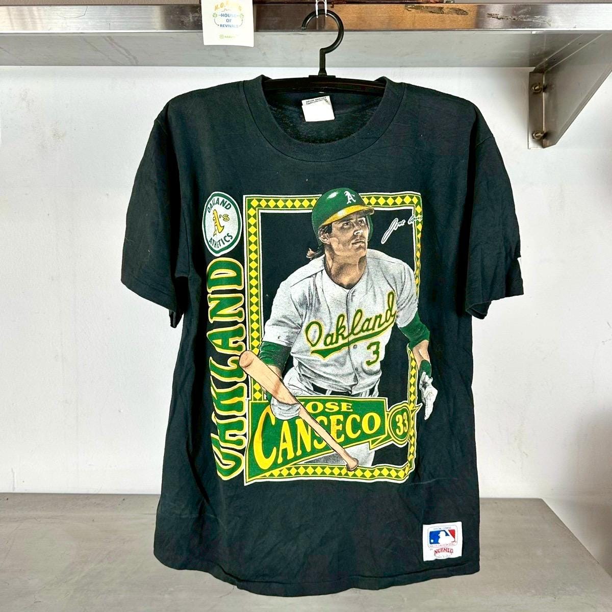 Vintage 90s Jose Canseco Oakland Athletics MLB Nutmeg Large single stitch T shirt Vintage Oakland Athletics Tshirt Vintage Sports Tshirt Graphic Tee – Aesthetic Look · Must-Have Style