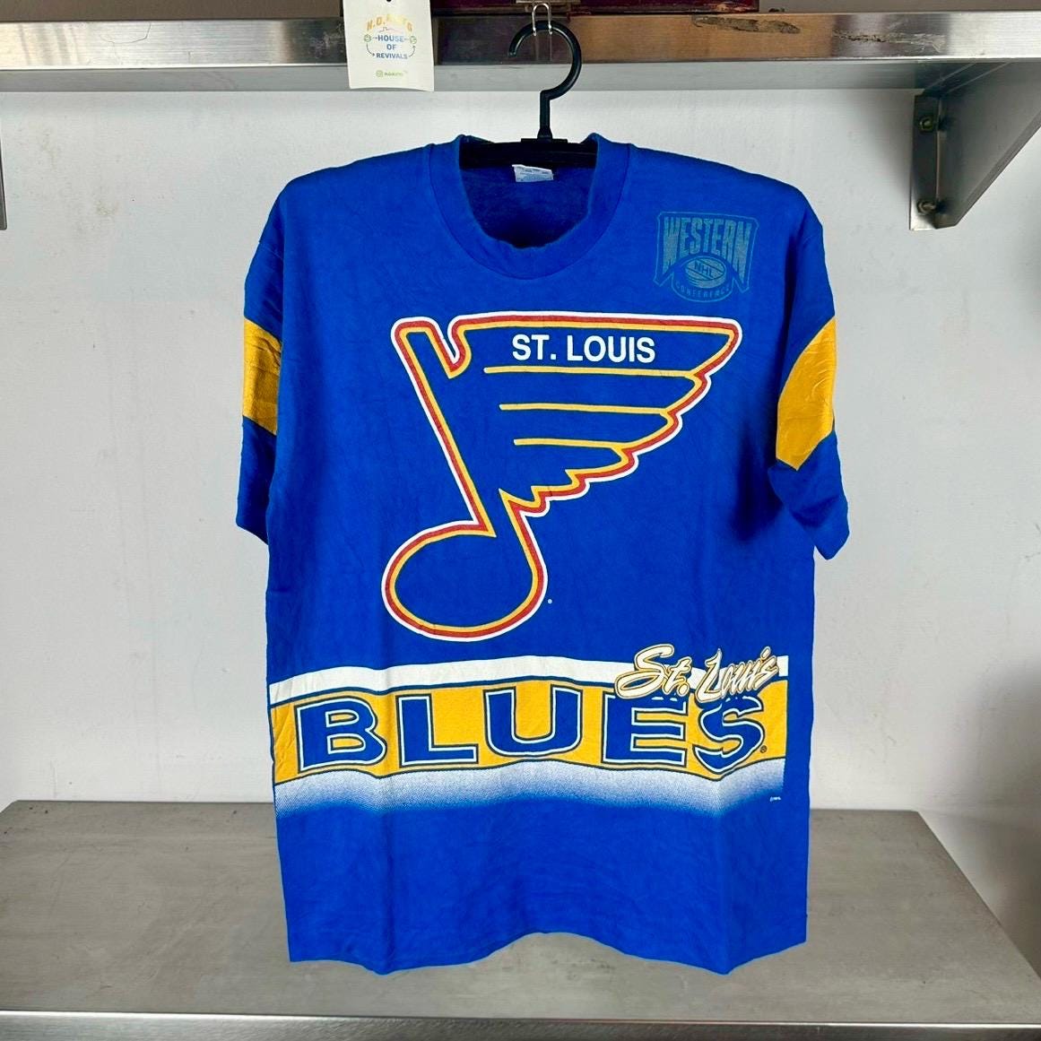 Vintage 90s St Louis Blues All Over Print AOP NHL Large Single Stitch T shirt Vintage Sports Tshirts Vintage NHL Tshirt Hockey Tshirt Graphic Tee – Cozy Vibes · Top Pick For Any Outfit