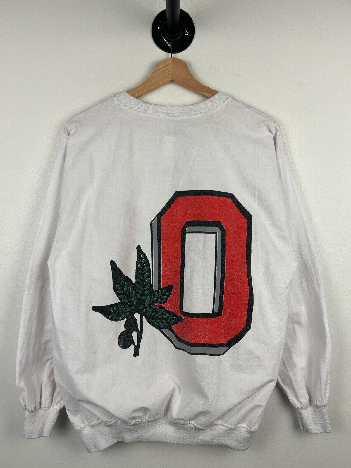 Vintage 80s Ohio State University Thin White Crewneck Size L Graphic Tee – Premium Graphic · Must-Have Style