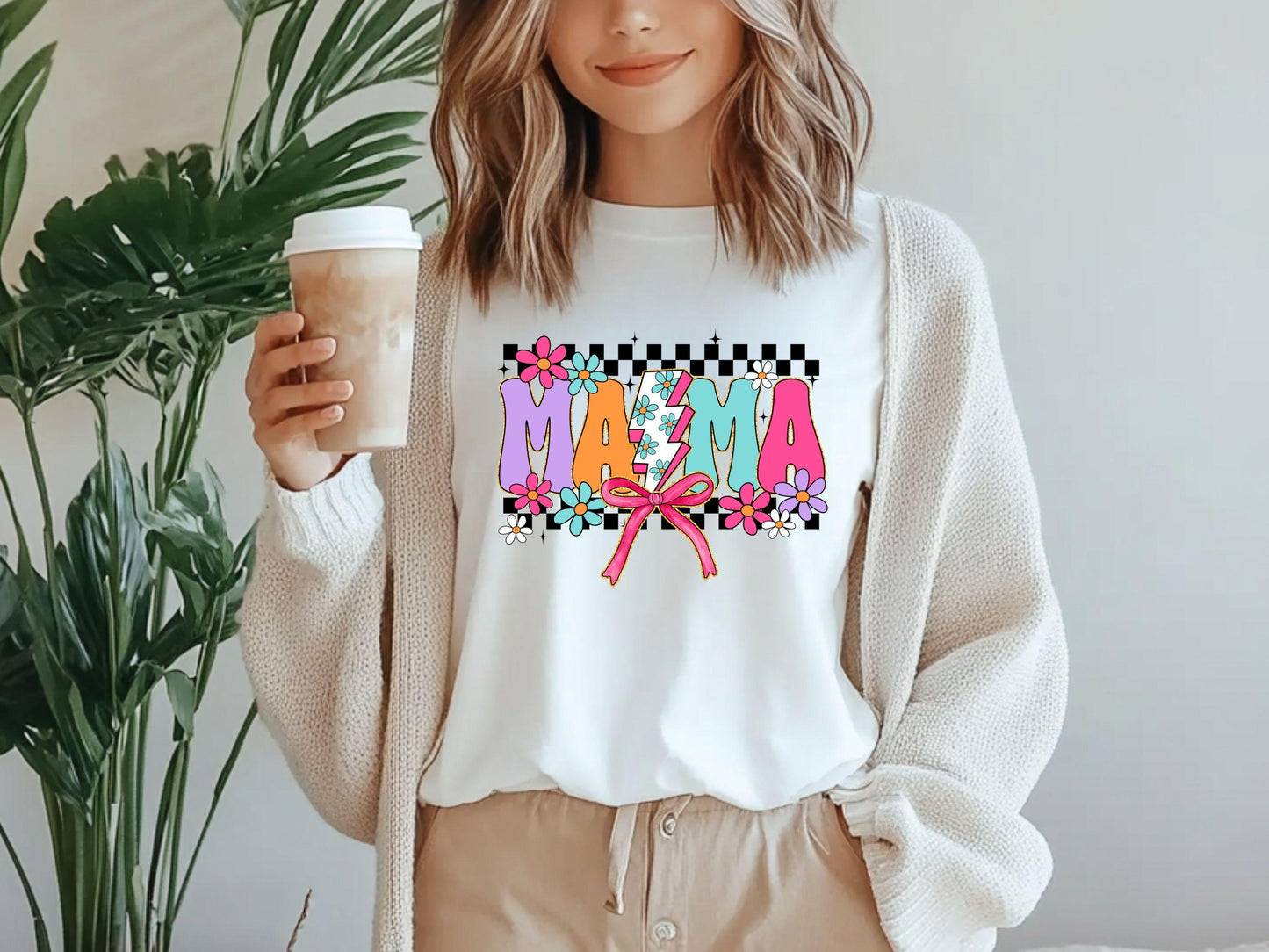 Coquette Checkered Mama Shirt Checkers Mama Shirt Mothers Day Gift Floral Mama Shirt Girly Mama Outfit Baby Shower Gift for Expecting Graphic Tee – Premium Graphic · Top Pick For Any Outfit