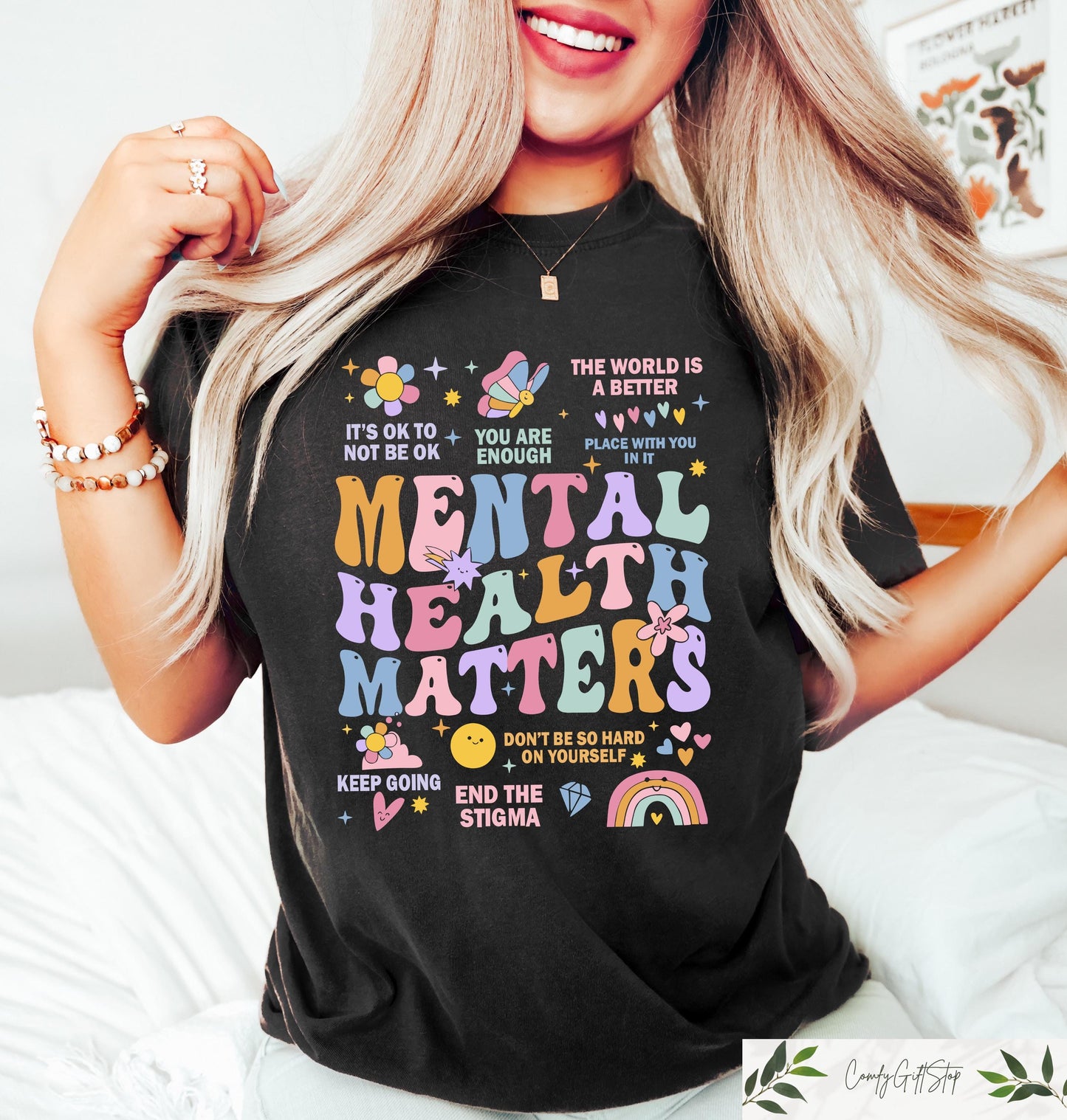 Mental Health Matters Shirt Inspirational Woman T shirt Retro Comfort Sweatshirt Motivational Woman Gift School Therapist Crewneck Sweatshirt – Premium Graphic · Perfect For Daily Wear