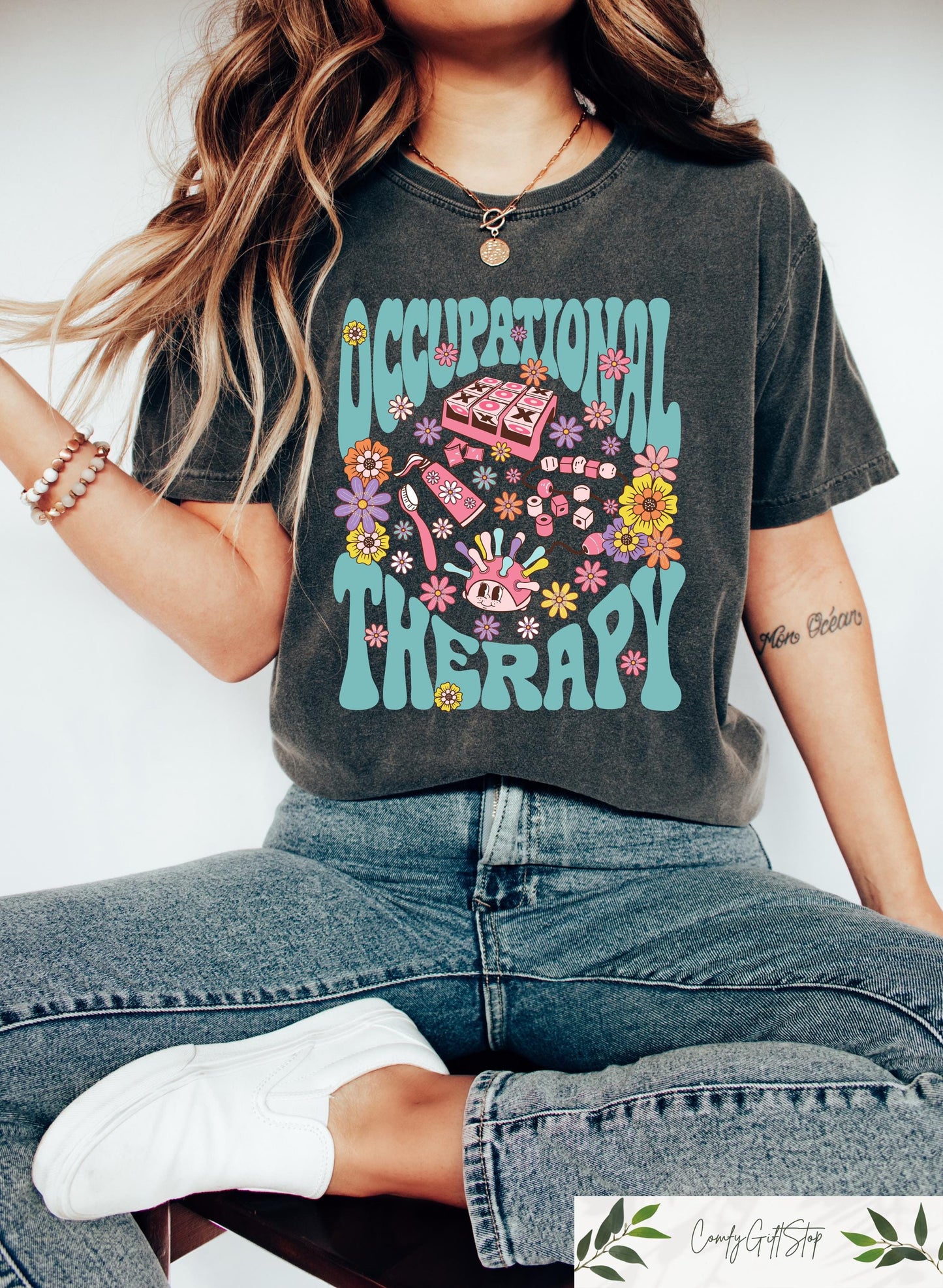 Occupational Therapy Shirt Floral Therapist T shirt Retro Comfort OT Sweatshirt Occupational Therapist Gift Therapist Assistant Outfit Sweatshirt – Everyday Comfort · Great Gift For Fans