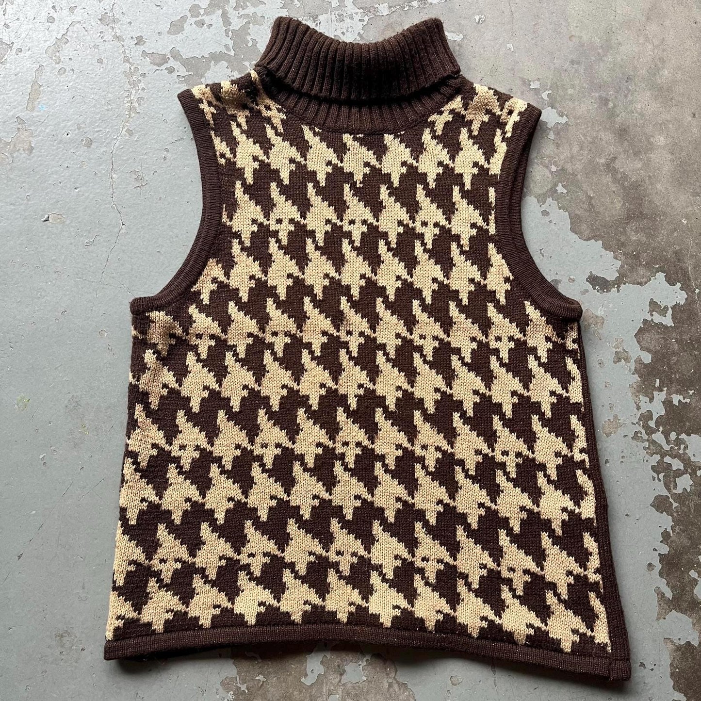 Vintage Unique 90s Chocolate Brown Glitter Knit Sweater Vest Graphic Tee – Premium Graphic · Top Pick For Any Outfit