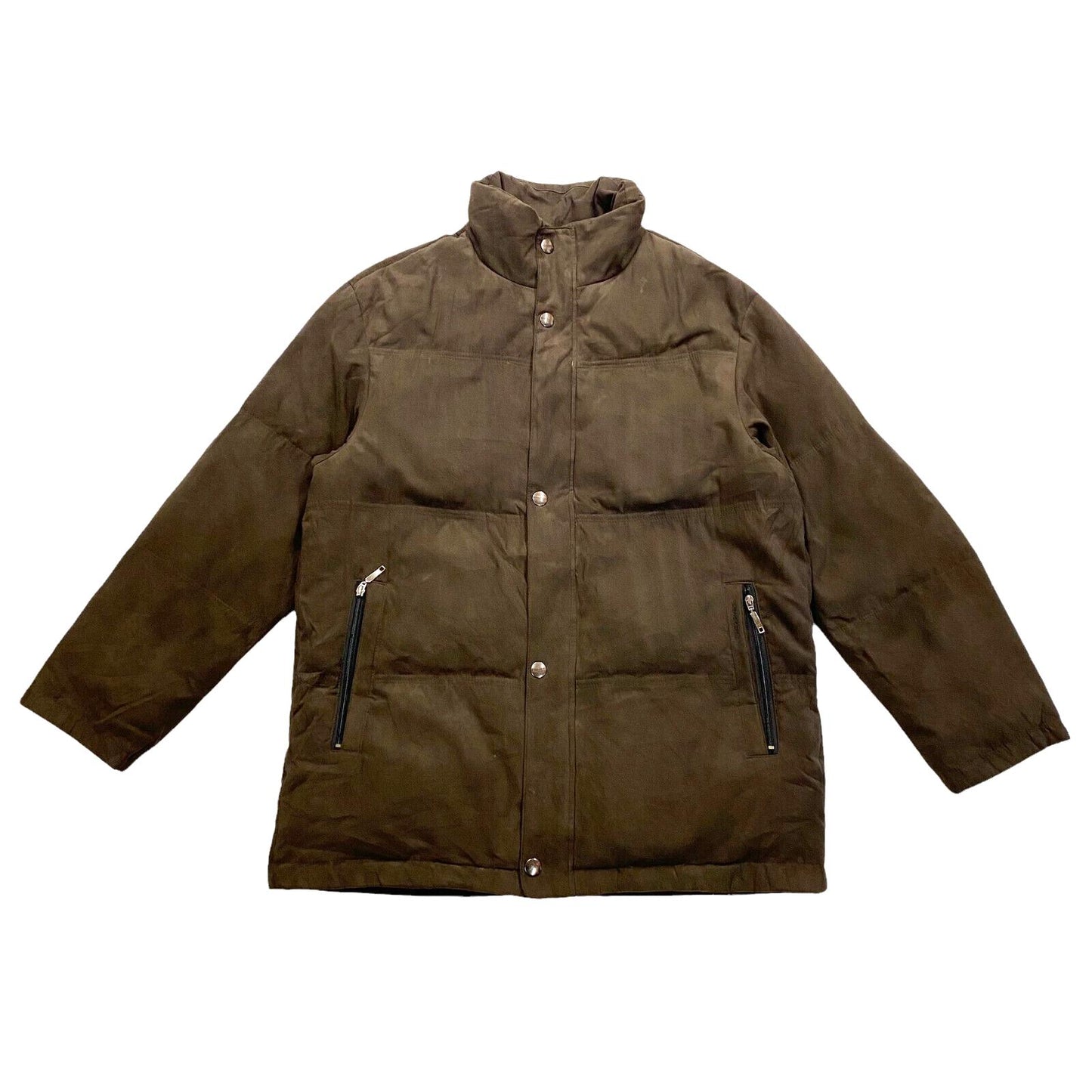 Pierre Cardin Padded Coat Vintage Mens Designer Brown Faux Suede Long Puffer Graphic Tee – Soft Feel · Must-Have Style