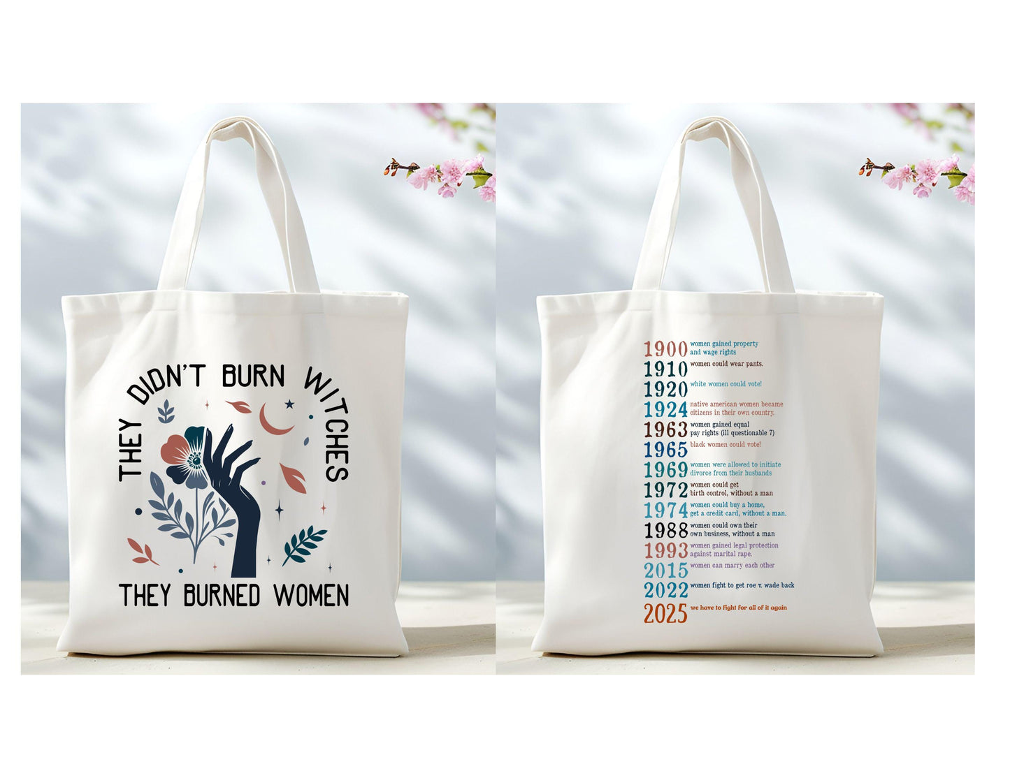They Didn39t Burn Witches They Burned Women Tote BagFeminist Witch BagBury the PatriarchyFeminist Tote BagWomen39s RightsGift For Women Tote Bag – Aesthetic Look · Great Gift For Fans