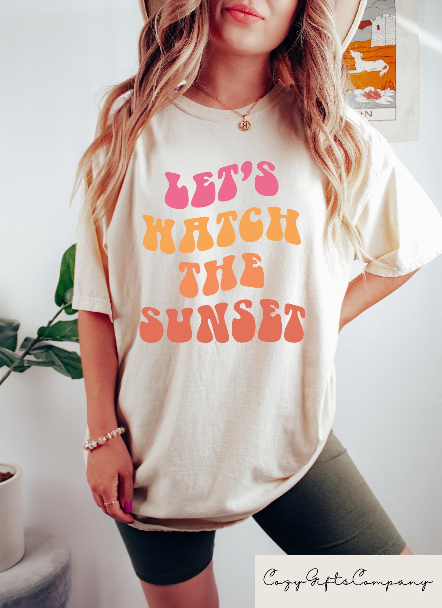 Let39s Watch The Sunset Tshirt Women39s Aesthetic Shirt Trendy Mom Sweatshirt Positive Mind Gift Inspirational Sunset Crewneck Sweatshirt – Bold Style · High-Quality Print