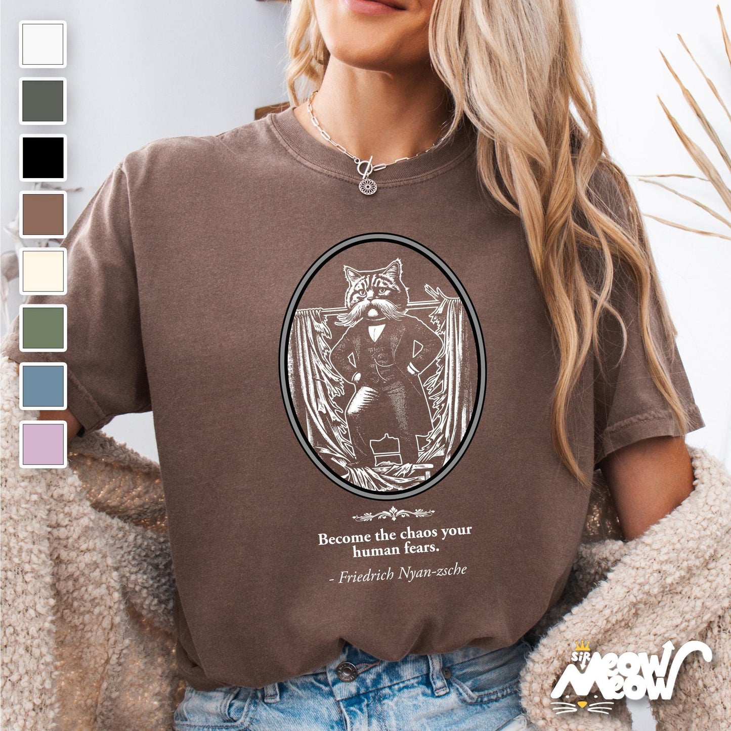 Become Who You Are T Shirt Funny Nietzsche Cat Parody Tee Nyan zsche Quote Shirt for Cat Lovers Gift for Philosophical Cat Moms and Dads Graphic Tee – Easygoing Wear · Must-Have Style