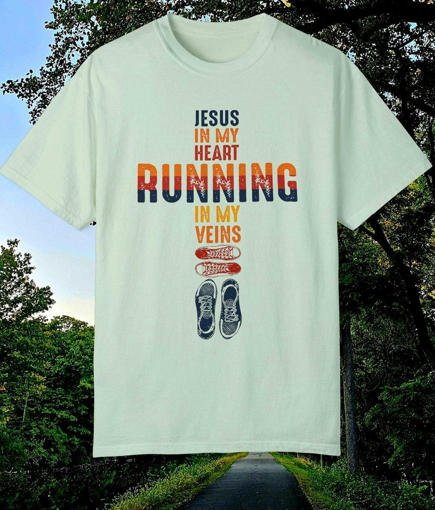 Inspirational Running T Shirt Christian Jogging Tee Motivational Jogging Activewear Casual Wear for Runners Jogging Shirt Graphic Tee – Soft Feel · High-Quality Print