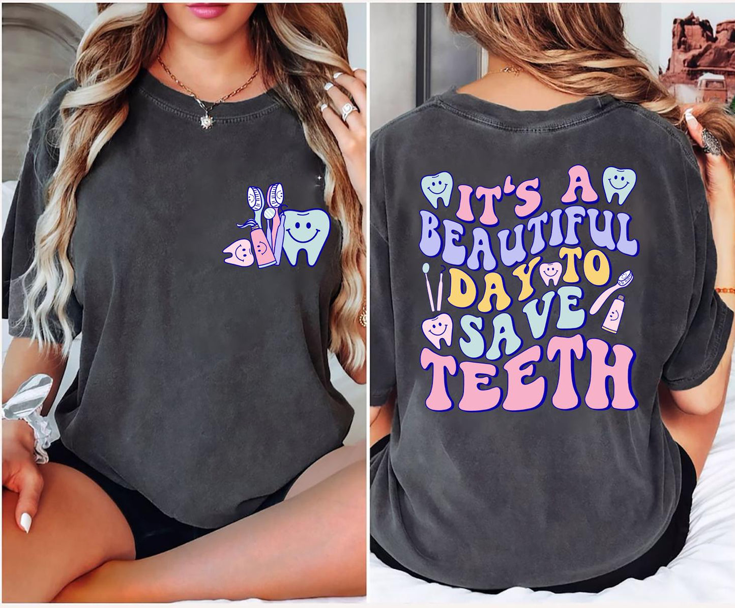 Dental Shirt Good Day to Save Teeth Dentist Gift Dental Hygiene Dental Assistant Dental Student Shirt Gift for Dentist Graphic Tee – Fan Favorite · Must-Have Style