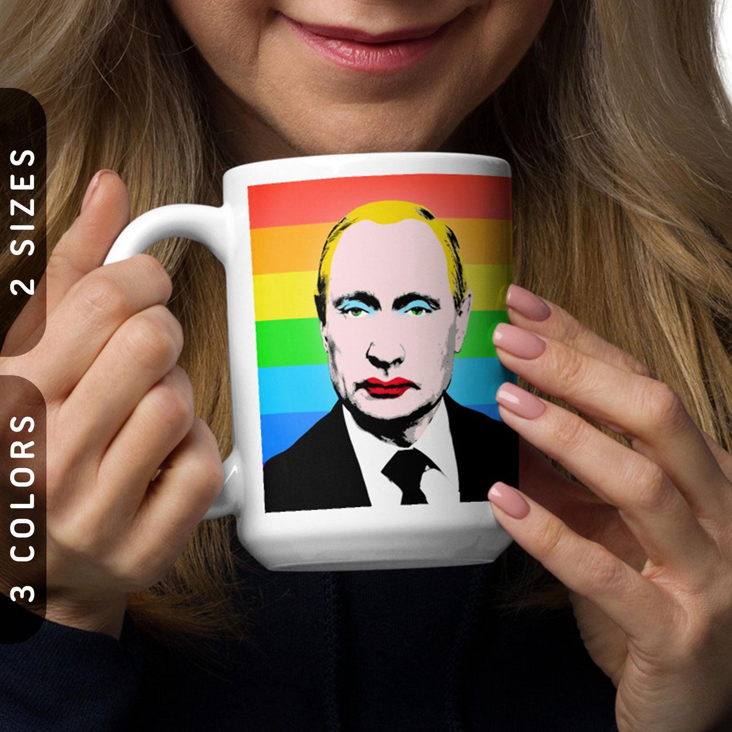 Vladimir Putin39s Pride Mug with Color Inside LGBTQ Rainbow Pride Coffee Mug Gift for Pride Rainbow Putin Mug Graphic Tee – Easygoing Wear · Top Pick For Any Outfit