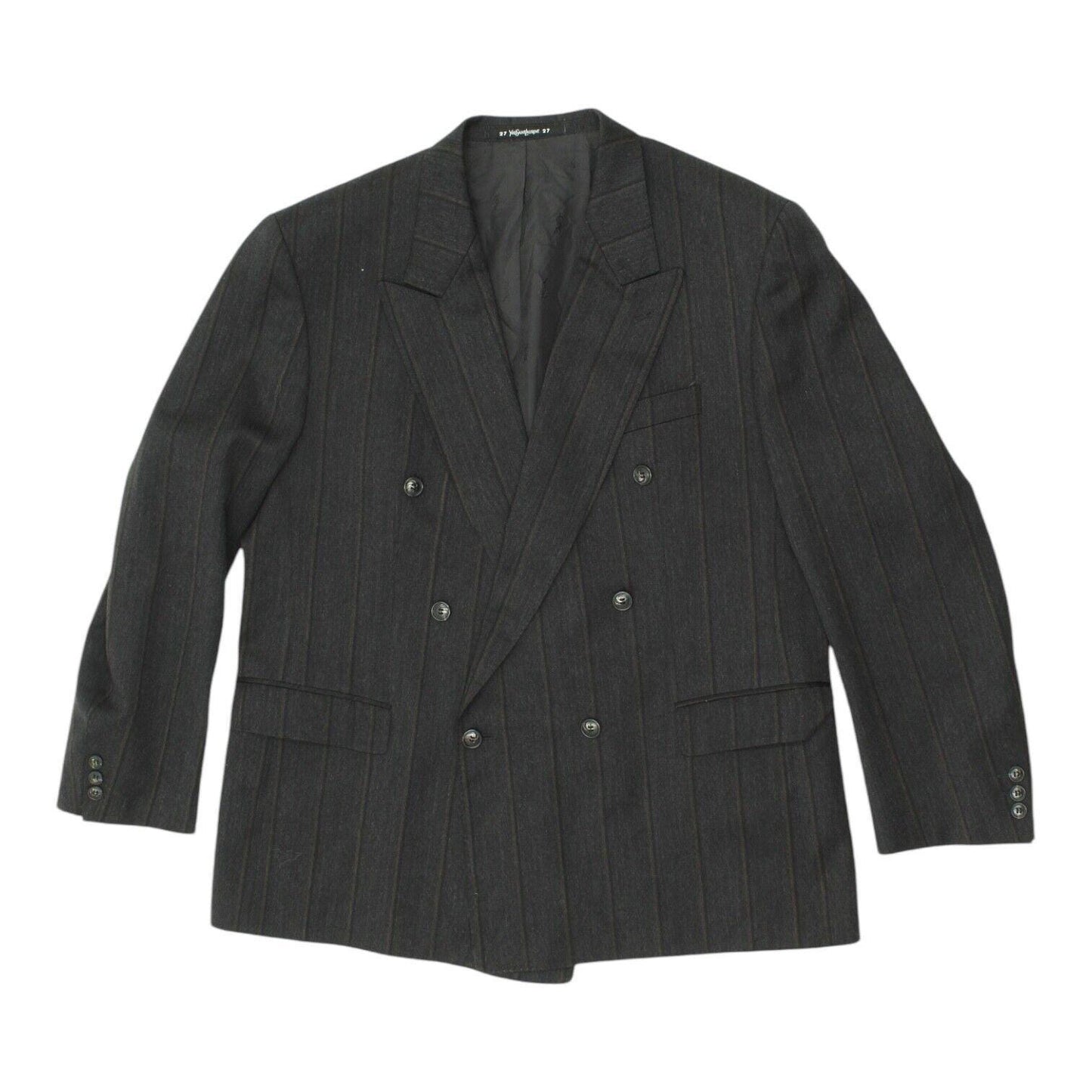 Yves Saint Laurent Blazer Jacket Vintage Mens Grey Designer Double Breasted Graphic Tee – Warm & Stylish · Great Gift For Fans
