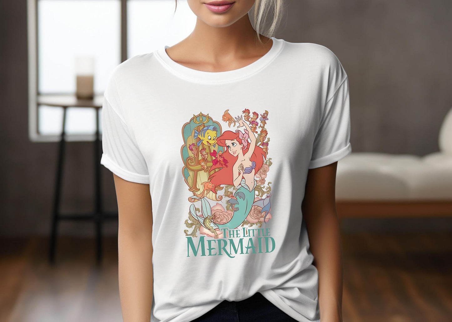 Disney Little Mermaid T shirt Ariel and Friends Shirt Disney Princess Tee for Family Matching Outfit Perfect Disney Gift for Mermaid Lovers Graphic Tee – Warm & Stylish · High-Quality Print