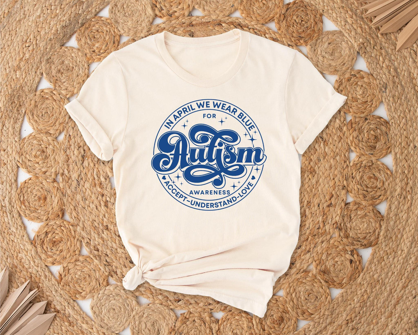 Autism Awareness Shirt We Wear Blue for Autism Awareness Tshirt for Mom Autism Awareness Gift for mom in April we wear blue cute support Graphic Tee – Premium Graphic · Perfect For Daily Wear