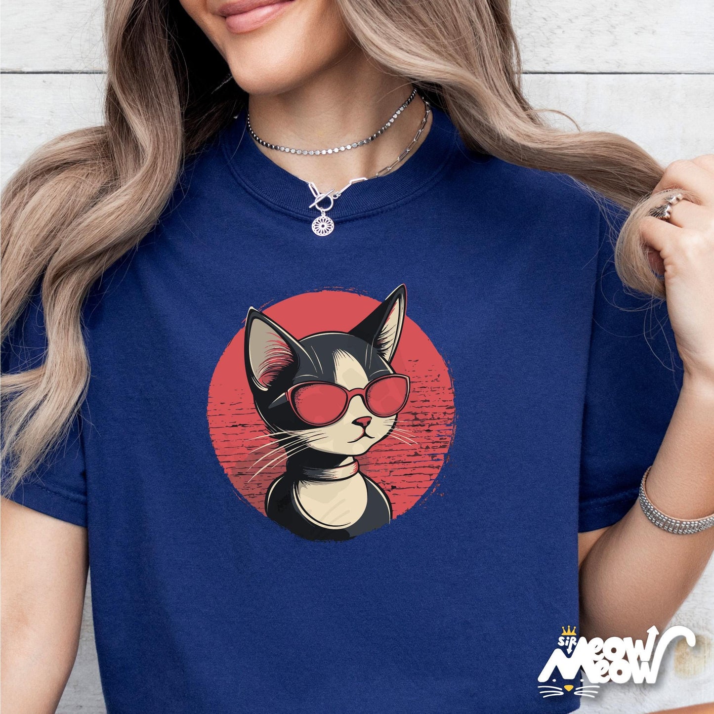 Cool Cat with Sunglasses T Shirt Retro Cat Graphic Tee Hipster Kitty Shirt for Cat Lovers Vintage Style Cat Tee Unisex Graphic Tee – Warm & Stylish · Perfect For Daily Wear