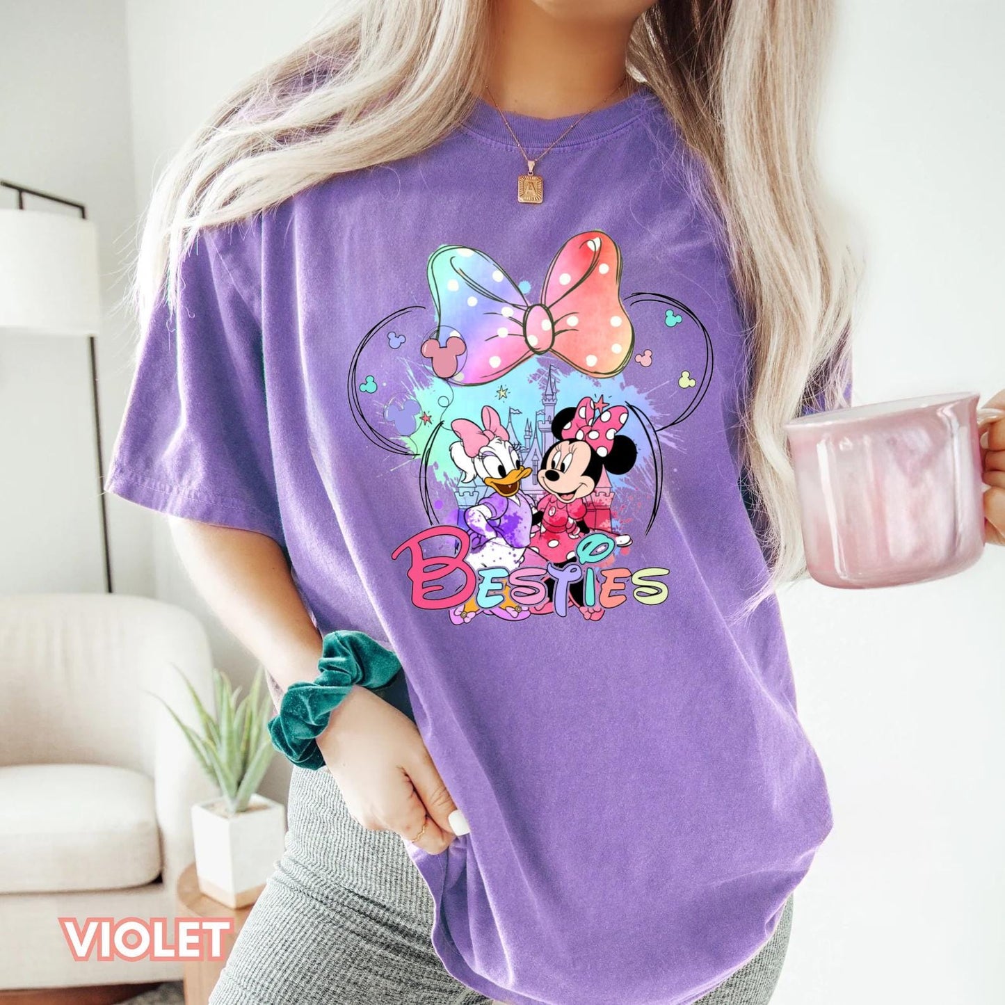 Minnie Daisy Disney With My Bestie Shirt Vintage WDW Disneyland Castle Best Friends Gift Disneyland Girls Trip Graphic Tee – Warm & Stylish · Trending Graphic Apparel