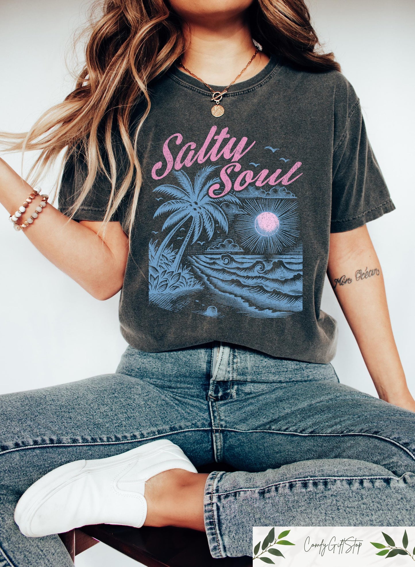 Summer Salty Soul Shirt Trendy Summer Tshirt Retro Beach Outfit Beach Vibes Tee Aesthetic Summer Holiday Gift Summer Vacation Tee Graphic Tee – Bold Style · Must-Have Style