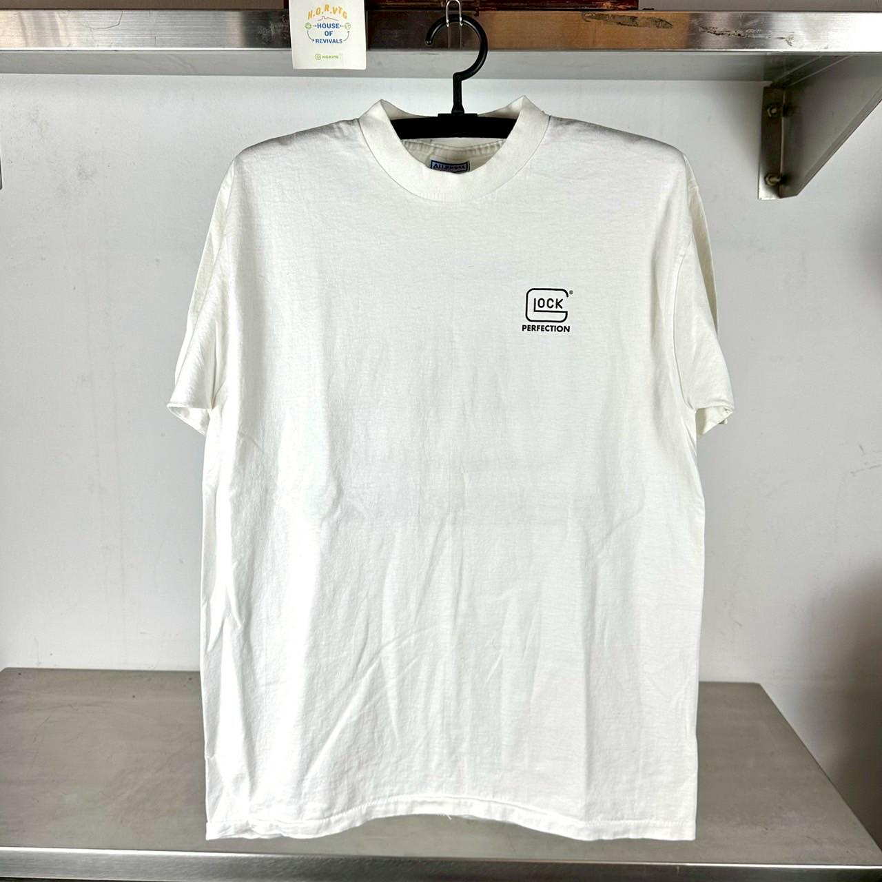 Vintage 90s Glock Perfection Pistol Gun Promo Large Single Stitch T Shirt Graphic Tee – Feel-Good Design · High-Quality Print