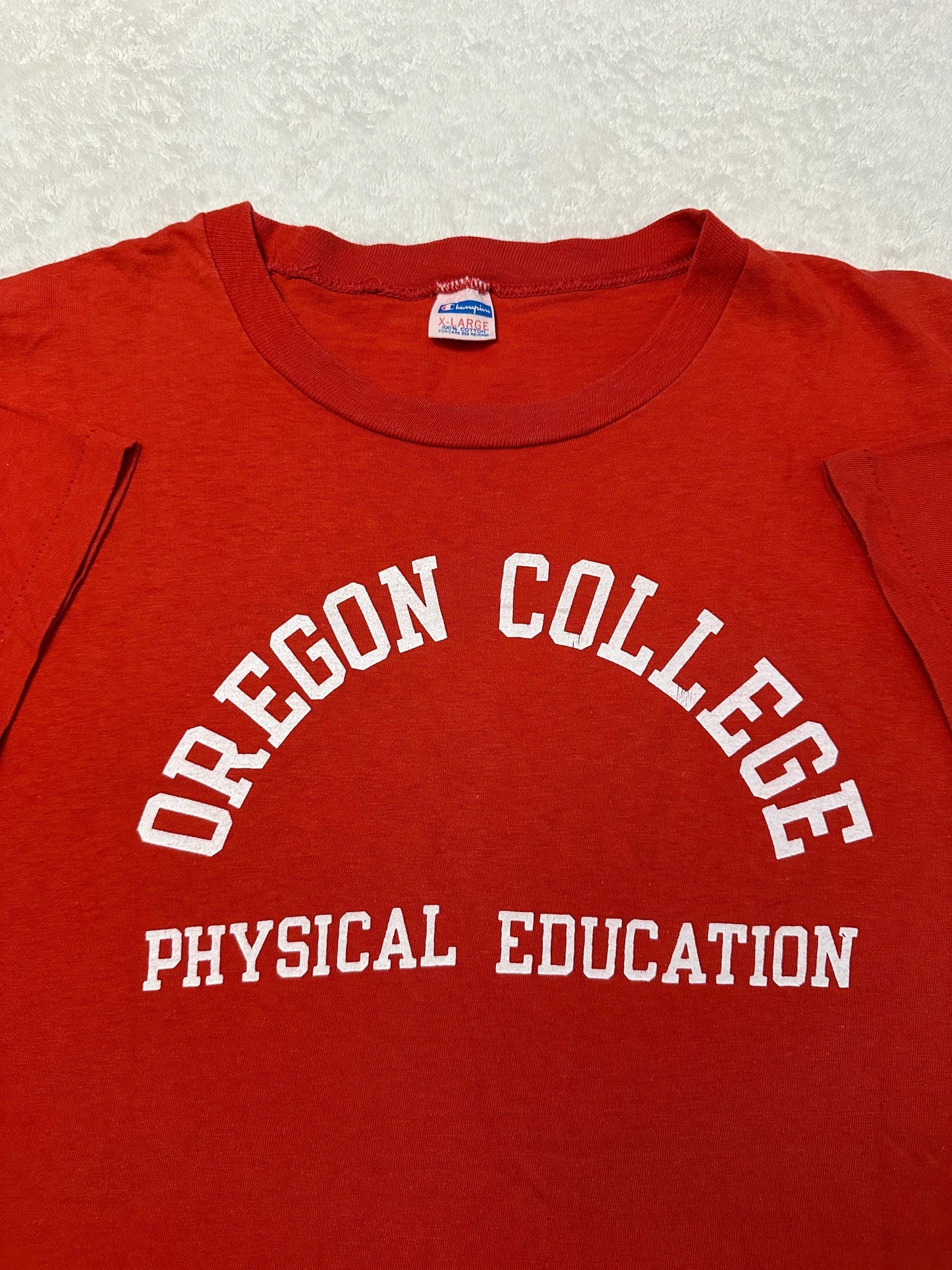 Vintage 1970s 70s Oregon College PE Blue Bar Champion T Shirt L XL Barely Worn Graphic Tee – Cozy Vibes · Must-Have Style