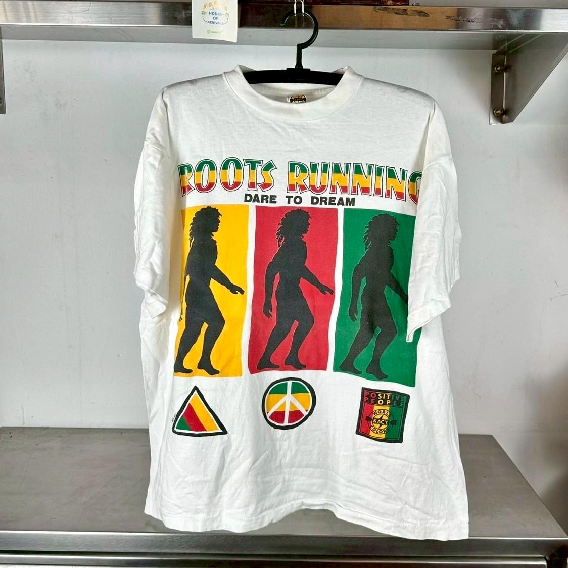 Vintage 90s Roots Running Dare To Dream African American Artwork XL Single Stitch T Shirt Vintage Art Tshirt Promo Tshirt Graphic Tee – Easygoing Wear · High-Quality Print