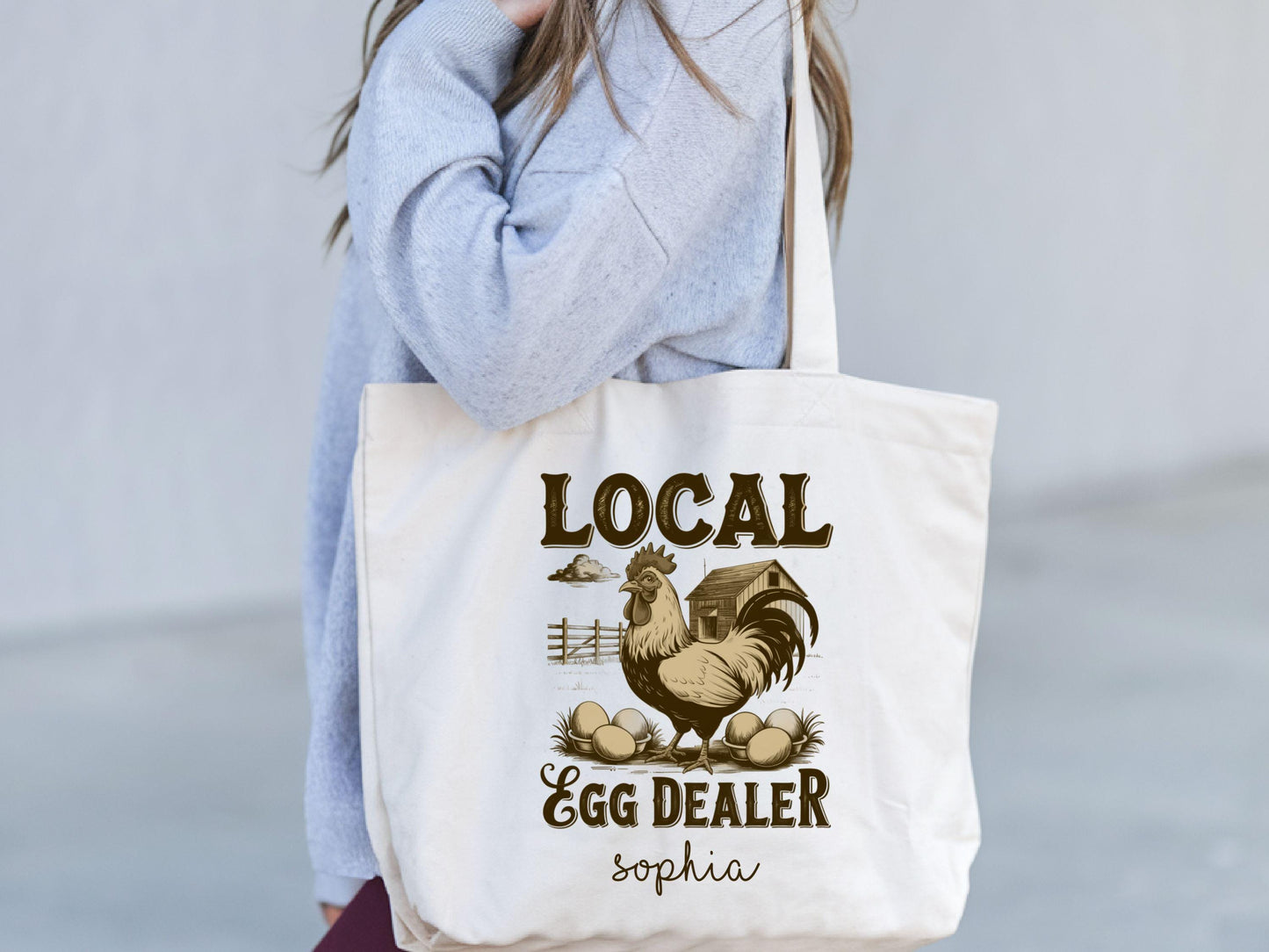 Local Egg Dealer Tote Bag Chicken Eggs Tote Local Egg Dealer Tote Chicken Lady Bag Chicken Lover ToteCute Chicken BagHappy Easter Gift Tote Bag – Cozy Vibes · Must-Have Style