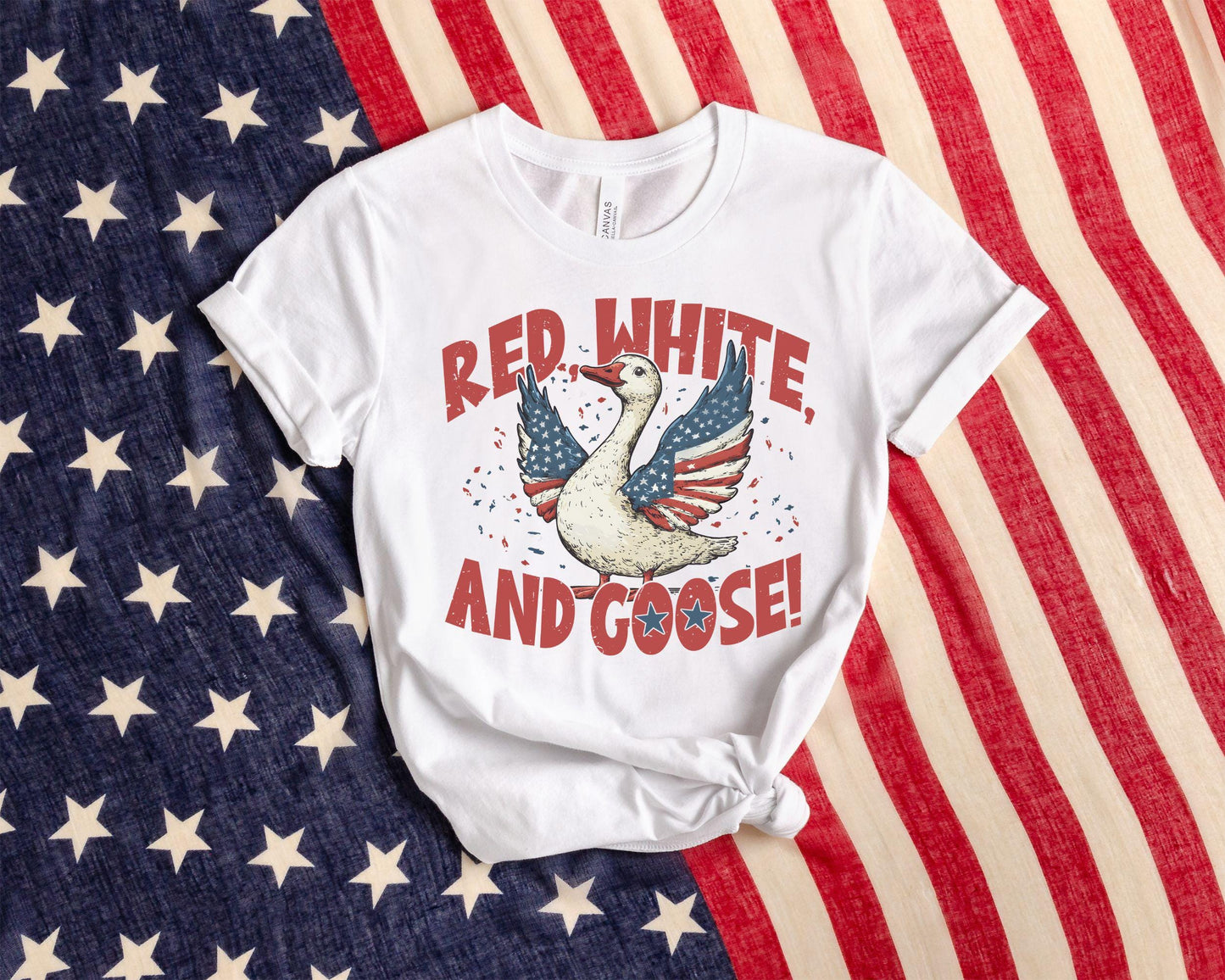 Patriotic Goose Shirt 4th Goose Shirt Retro 4th of July Gift America Coquette T ShirtFunny July 4th ShirtIndependence Day TeeGoose Tee Graphic Tee – Warm & Stylish · Great Gift For Fans
