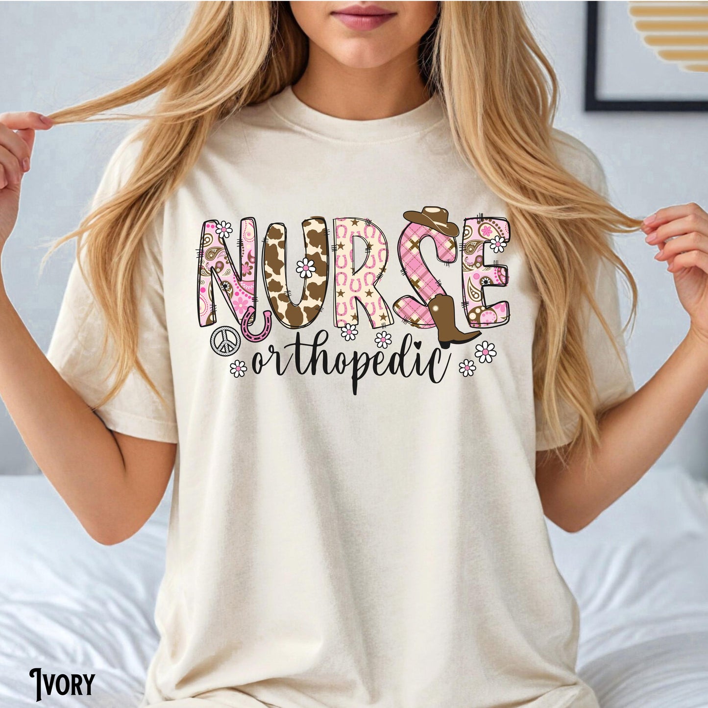 Orthopedic Nurse Shirt Ortho RN Tee Orthopedics Western T Shirt Cowgirl Retro Flowers Bone Medical Tshirt Crew Gift Graphic Tee – Fan Favorite · High-Quality Print