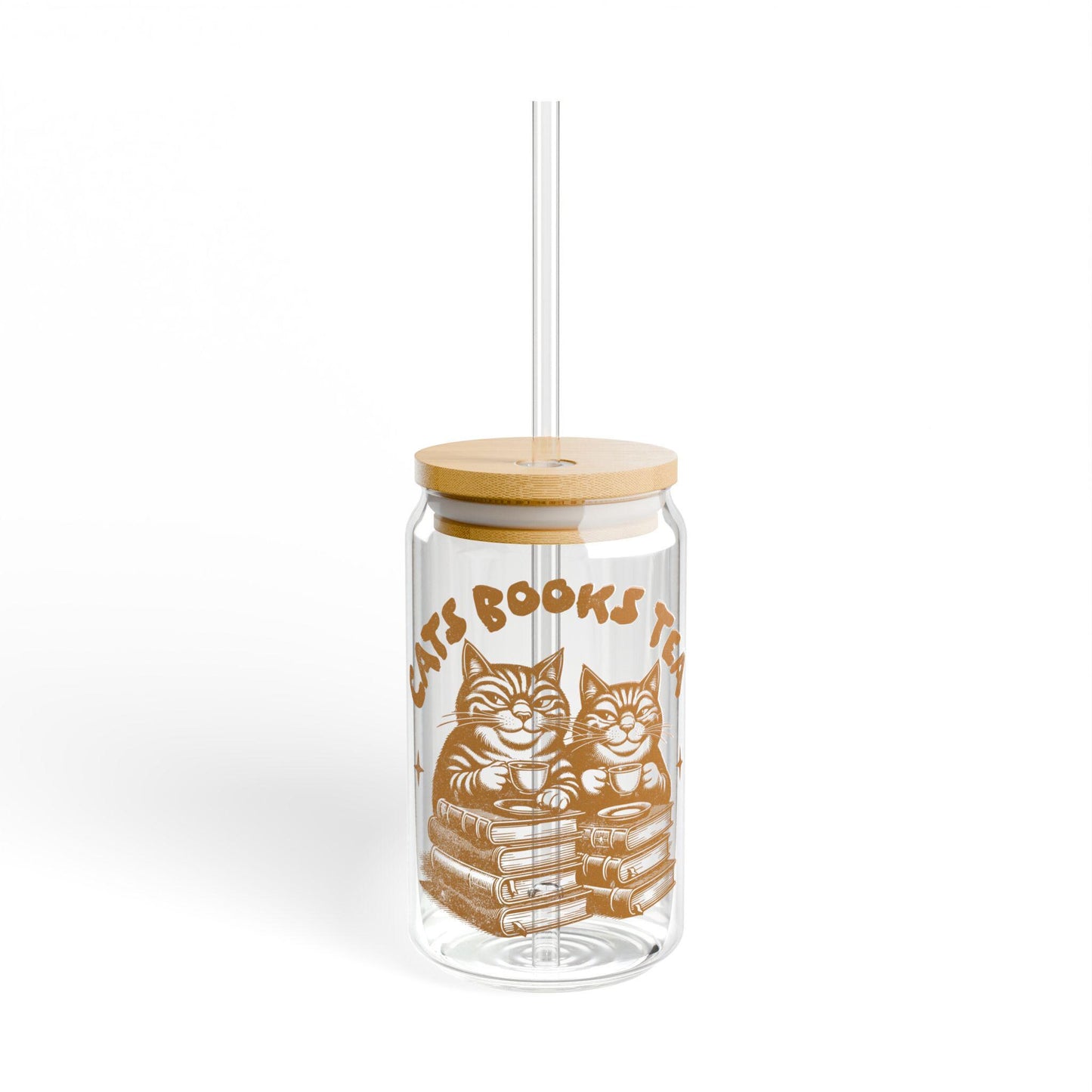 Cat Lover39s Sipper Glass Perfect for Bookworms Cute Cat Decor Gift for Cat Lovers Eco Friendly Straw Graphic Tee – Everyday Comfort · Perfect For Daily Wear