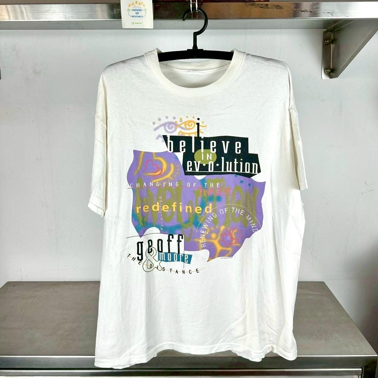 Vintage 90s Geoff Moore The Distance I Believe in Evolution XL Single Stitch T shirt Vintage Music Tshirt Band Tshirt Graphic Tee – Warm & Stylish · Perfect For Daily Wear