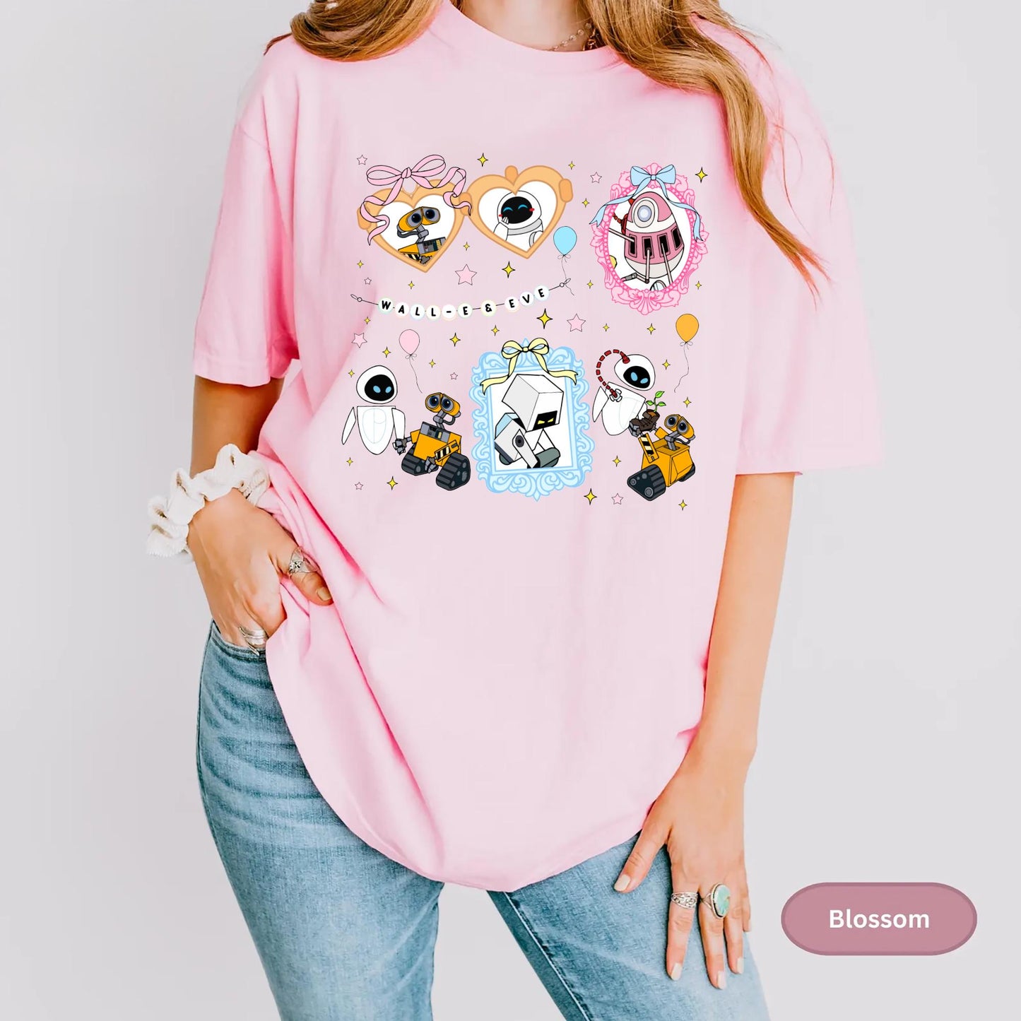 Coquette Wall E and Eve Shirt Disney Pixar Bow T Shirt Wall E and Eve Shirt Disneyland Couple Trip Tee Graphic Tee – Fan Favorite · Top Pick For Any Outfit